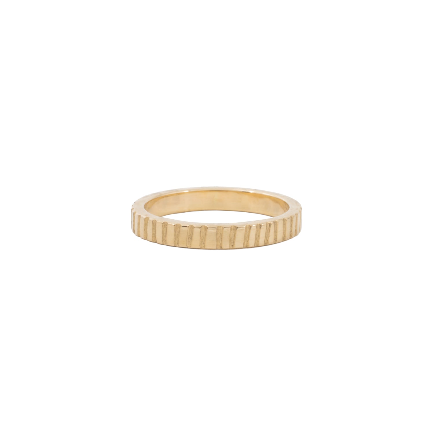 Linear 3mm Gold Wedding Ring