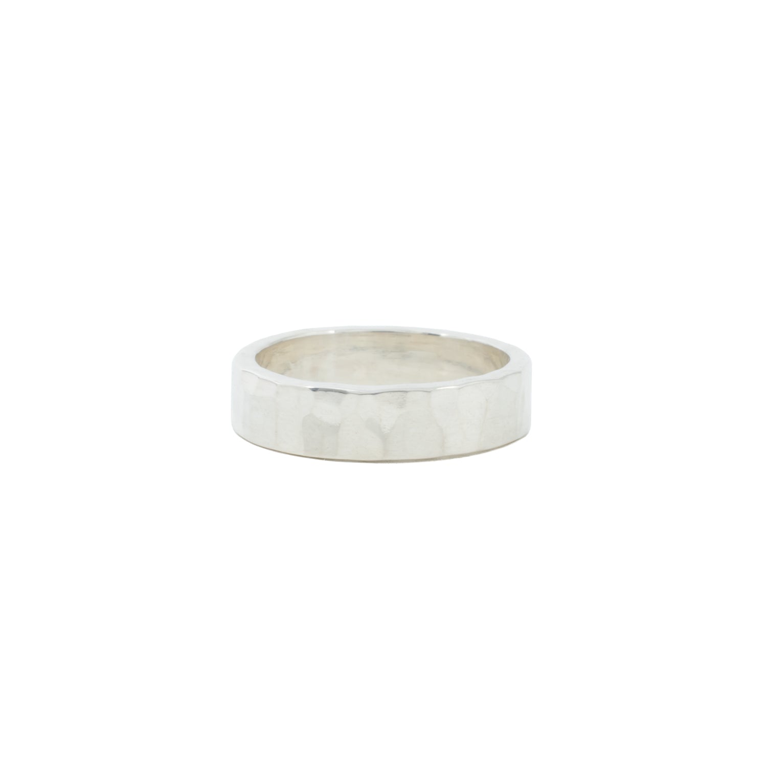 Hammered 5mm Sterling Silver Wedding Band