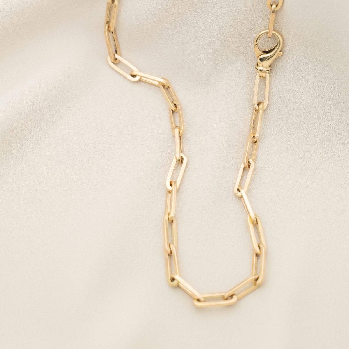 14k handcrafted paperclip chain - Kat Cadegan Jewellery