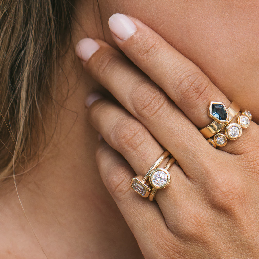 Yevheniia Round - Ready to Ship - 14k gold - Kat Cadegan Jewellery