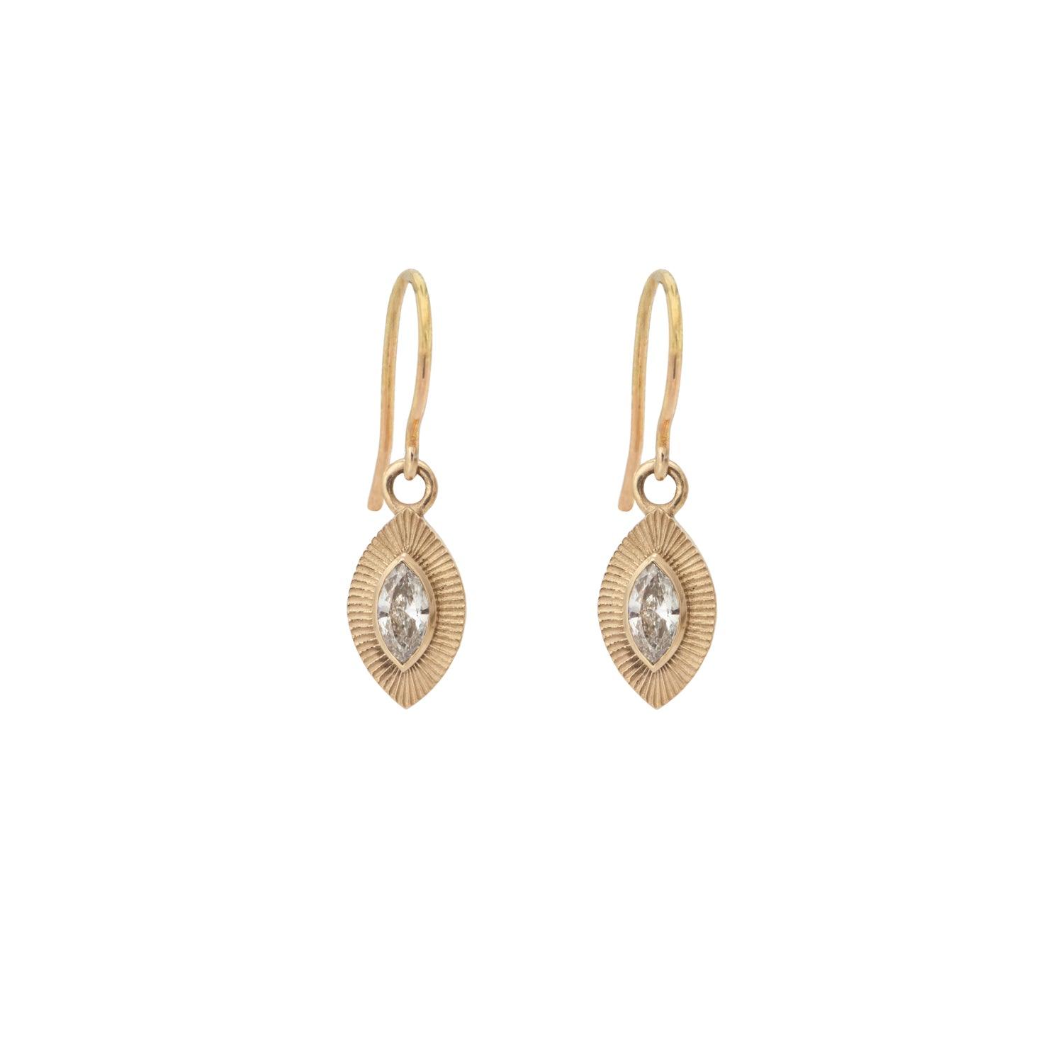 Ajna - Diamond 14k gold Earrings - Kat Cadegan Jewellery