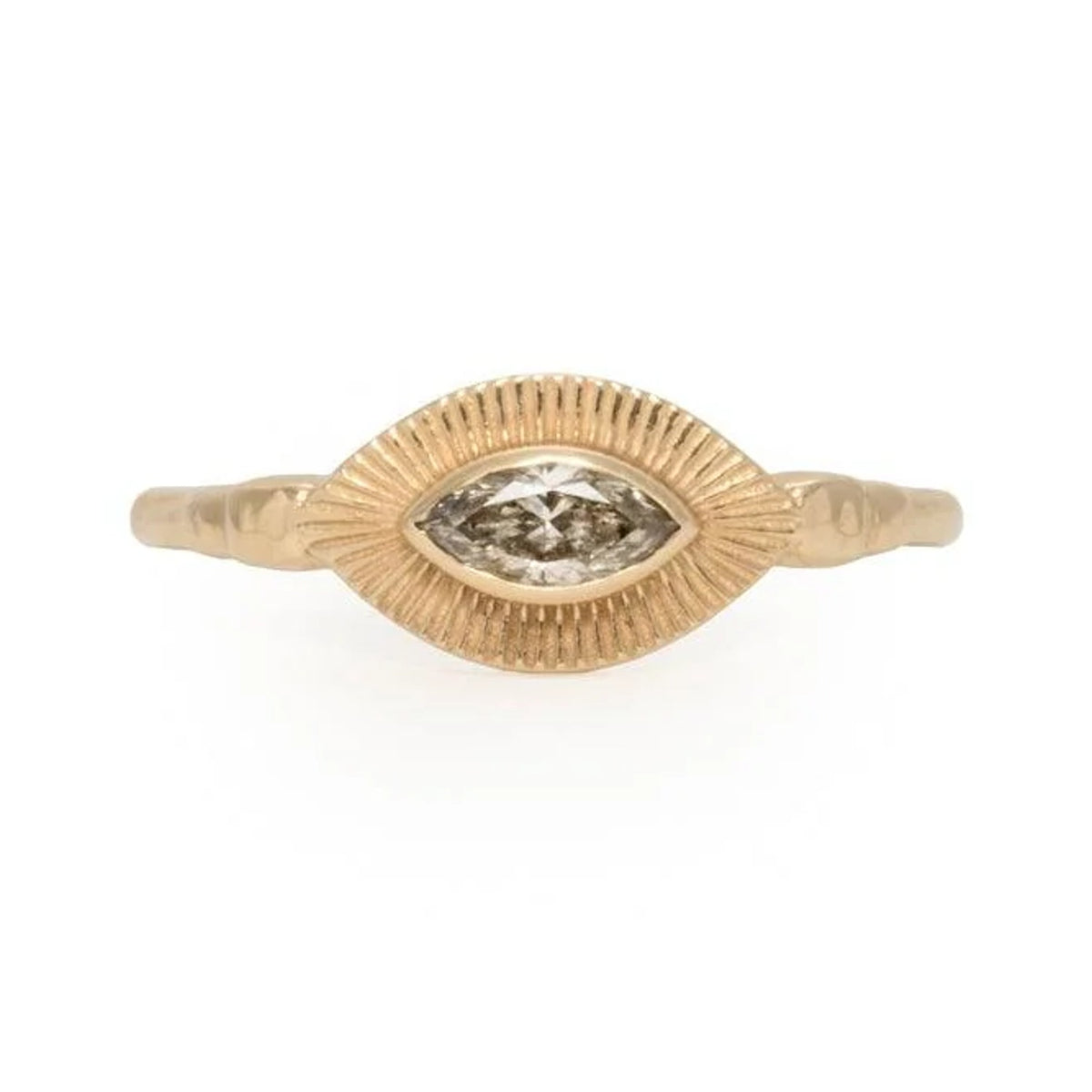 Ajna - Diamond 14k gold ring - Kat Cadegan Jewellery