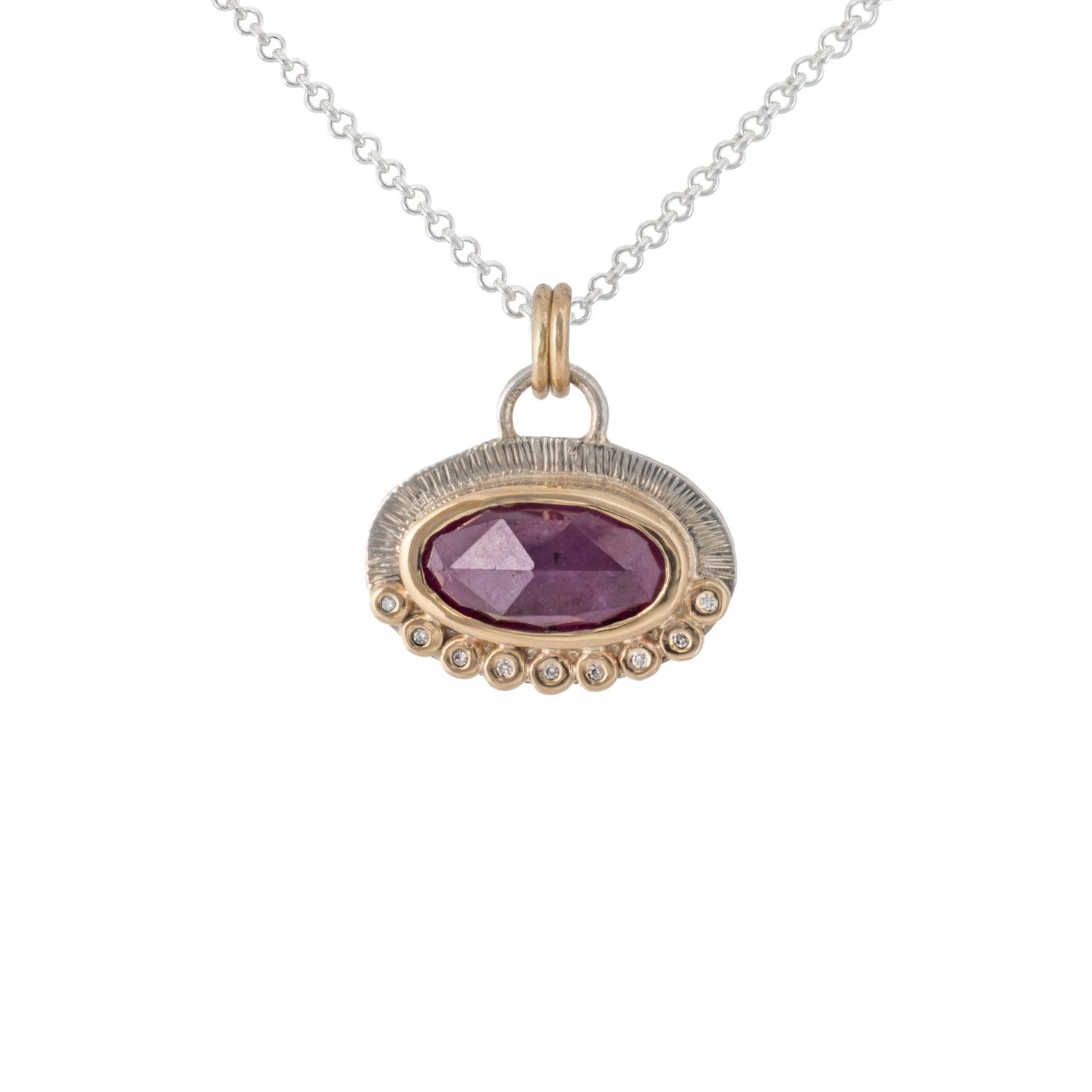 Alice - Gemstone & Diamond Pendant - Kat Cadegan Jewellery