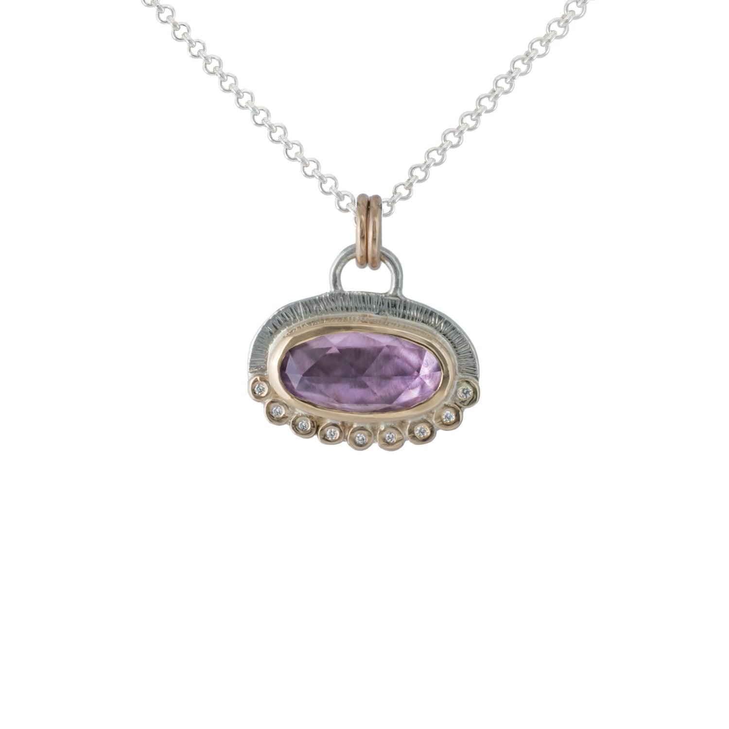 Alice - Gemstone & Diamond Pendant - Kat Cadegan Jewellery