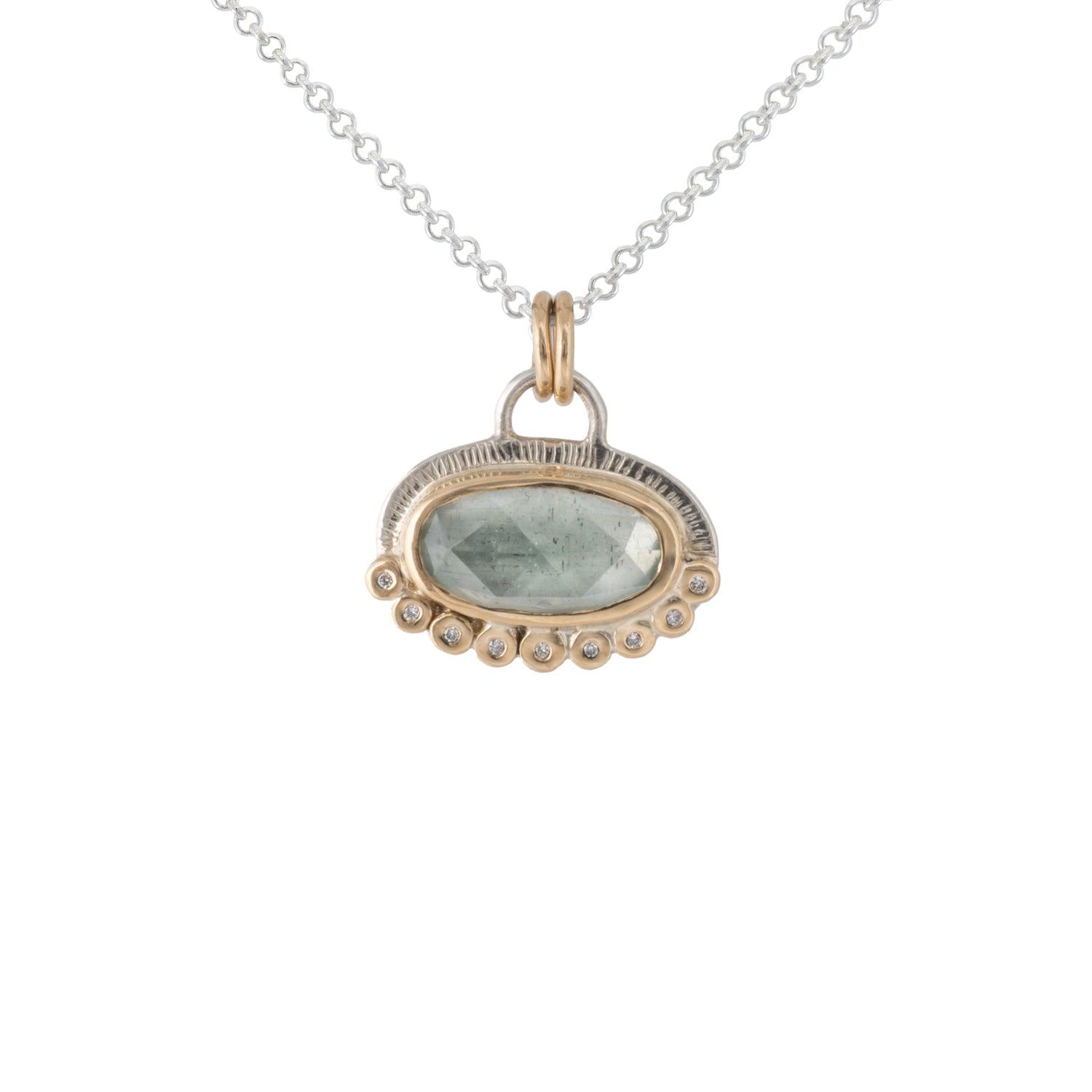 Alice - Gemstone & Diamond Pendant - Kat Cadegan Jewellery