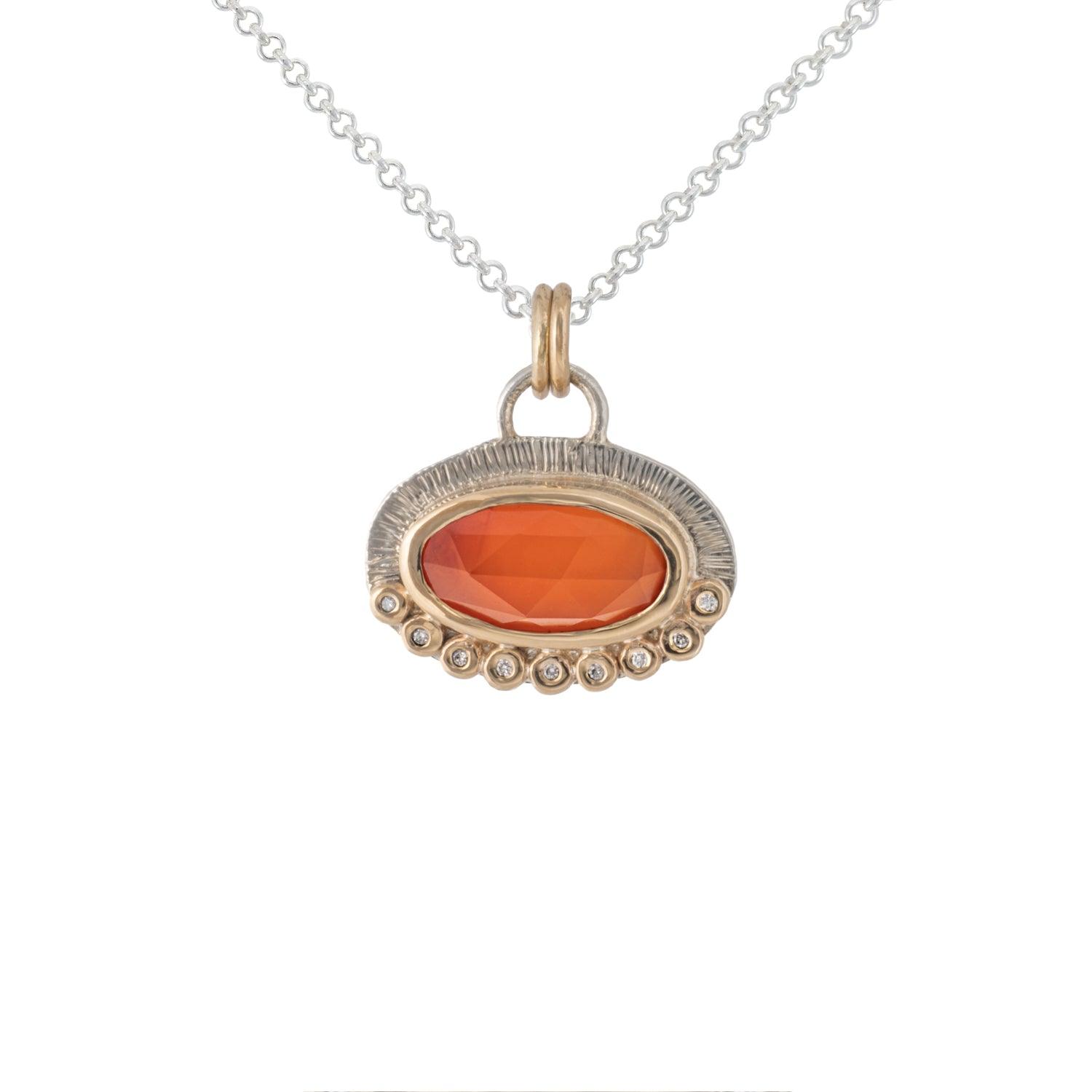 Alice - Gemstone & Diamond Pendant - Kat Cadegan Jewellery