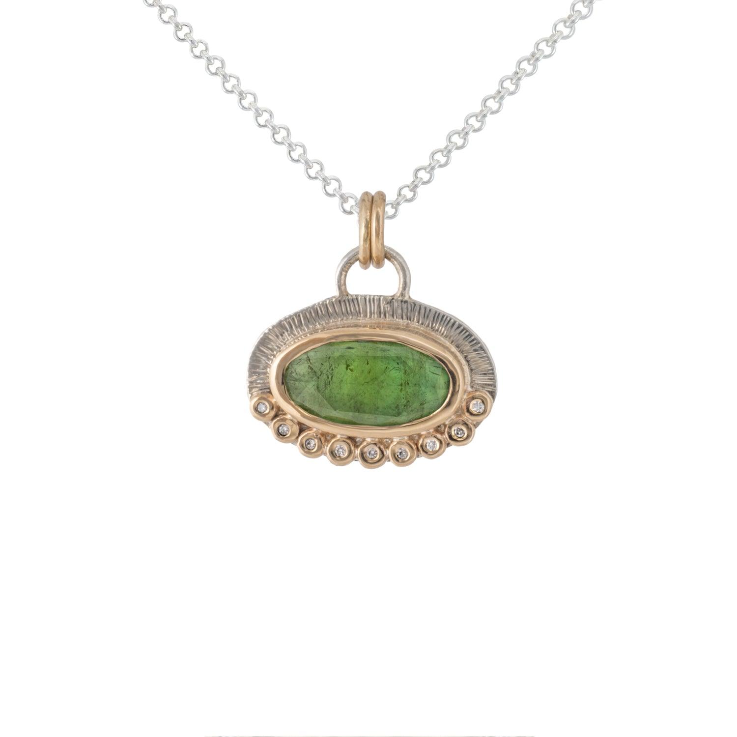Alice - Gemstone & Diamond Pendant - Kat Cadegan Jewellery