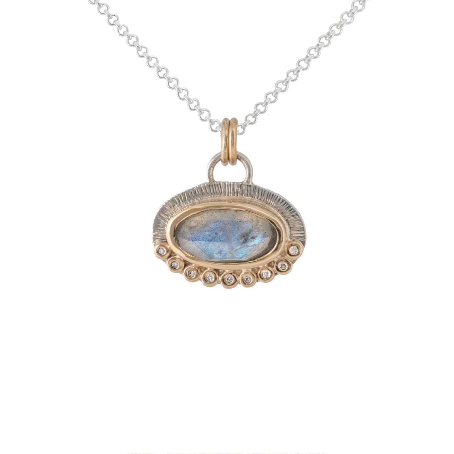 Alice - Gemstone & Diamond Pendant - Kat Cadegan Jewellery