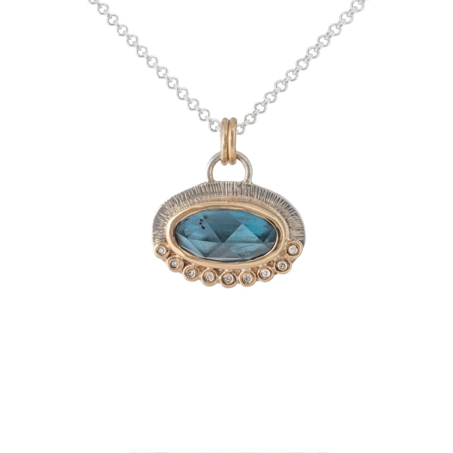 Alice - Gemstone & Diamond Pendant - Kat Cadegan Jewellery