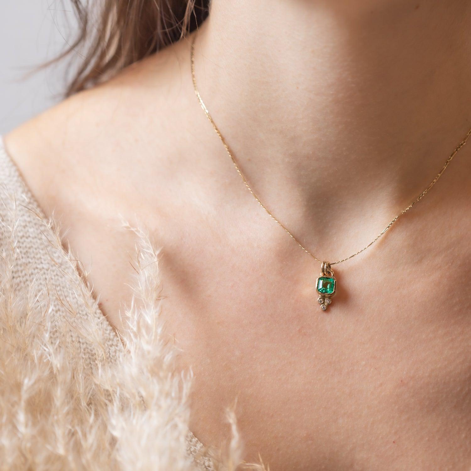 Ariel - 1.19ct Emerald Pendant - Kat Cadegan