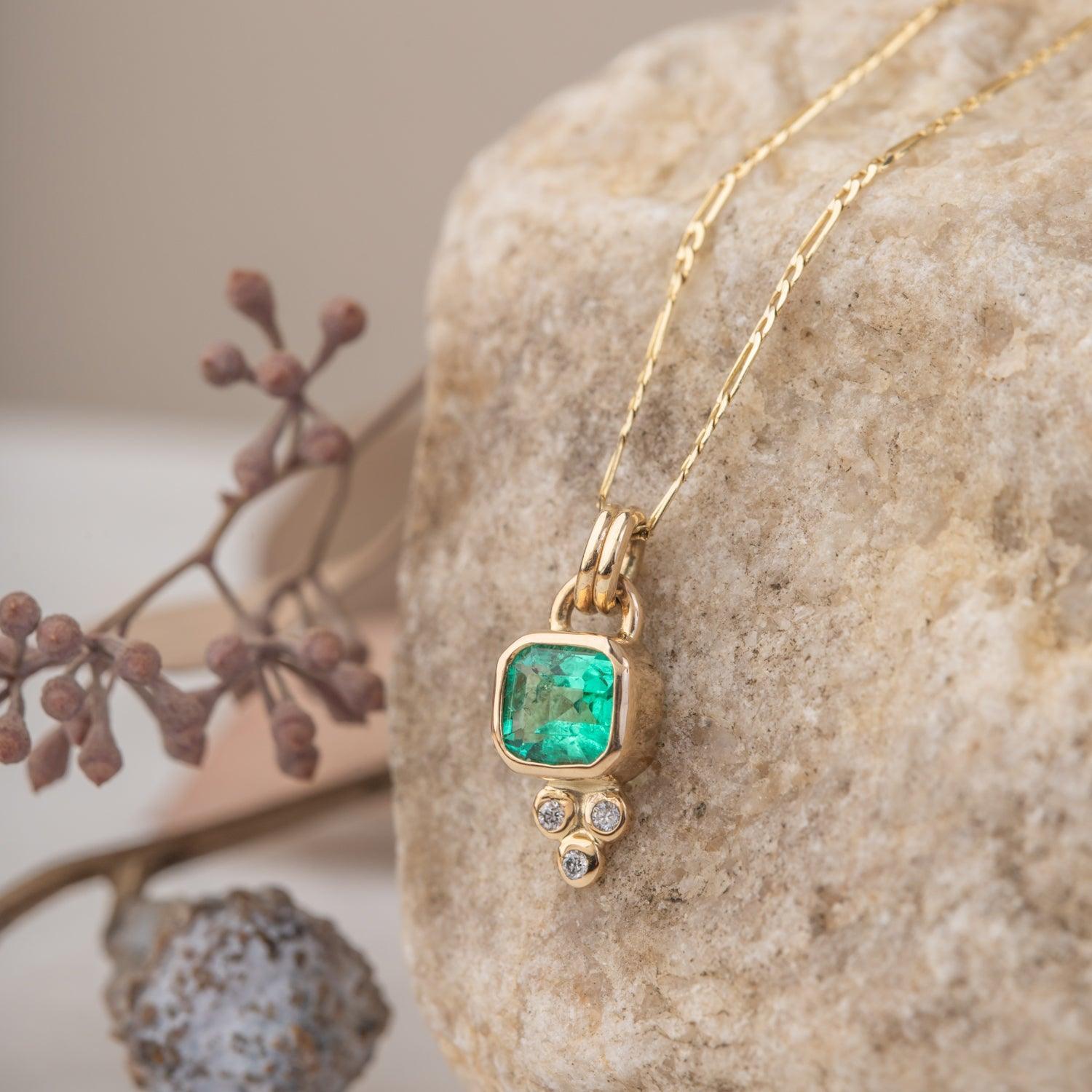 Ariel - 1.19ct Emerald Pendant - Kat Cadegan