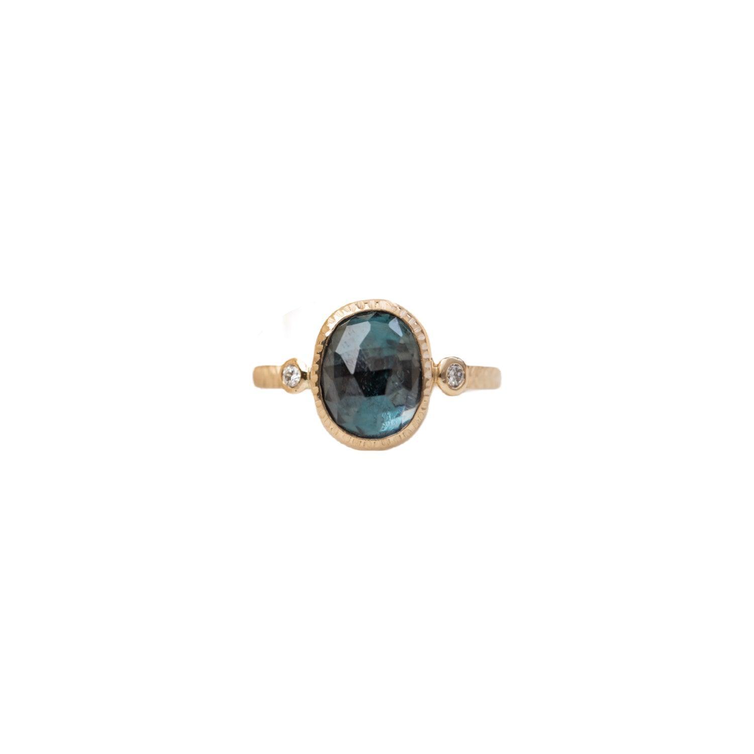 Azula - London Blue Topaz and Diamond Ring - Kat Cadegan