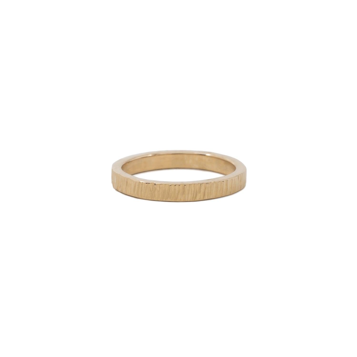 Bark 3mm 14k Gold Wedding Band - Kat Cadegan Jewellery