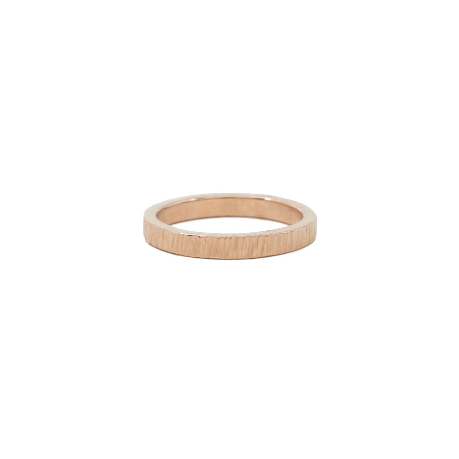 Bark 3mm 14k Gold Wedding Band - Kat Cadegan Jewellery