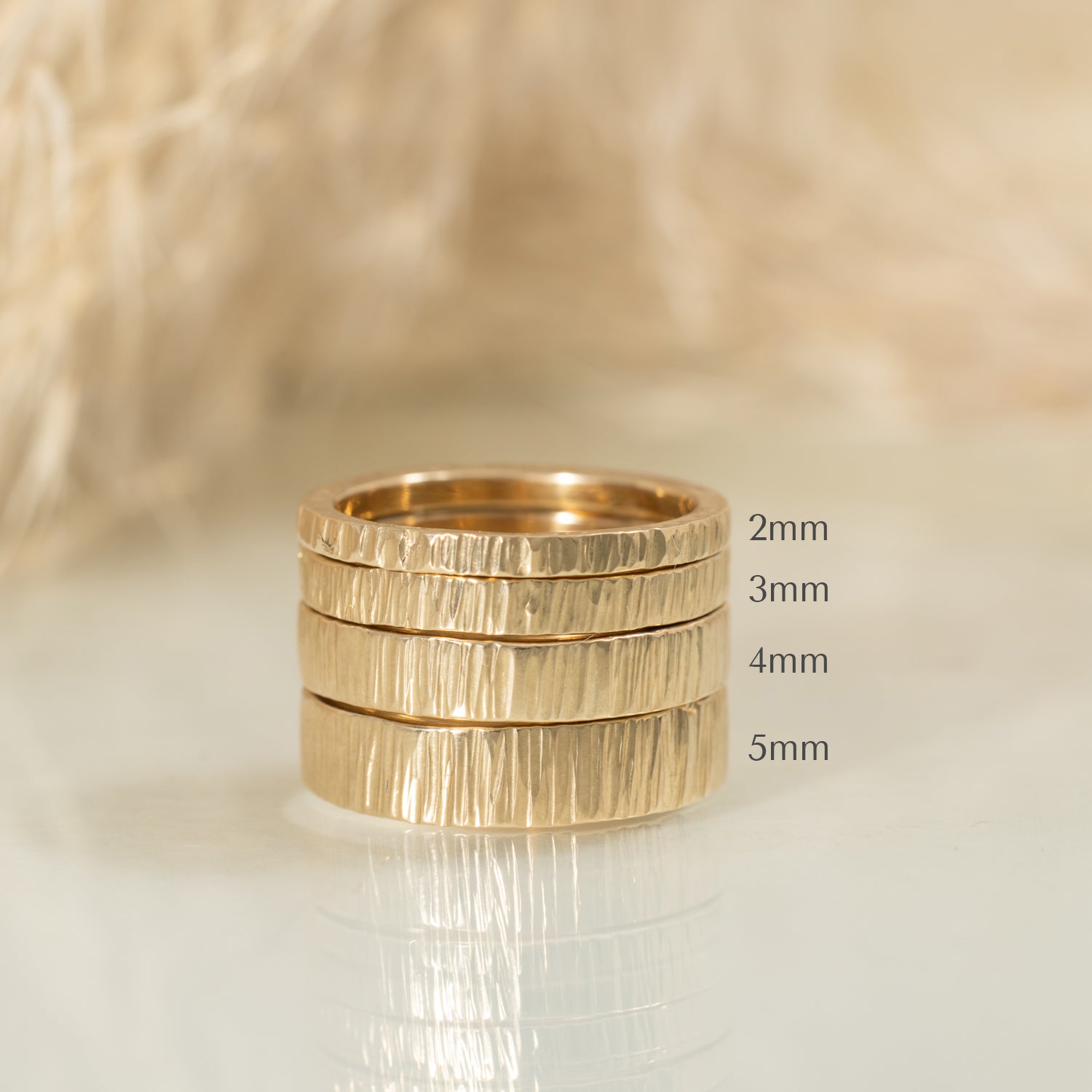 Bark 3mm 14k Gold Wedding Band - Kat Cadegan Jewellery