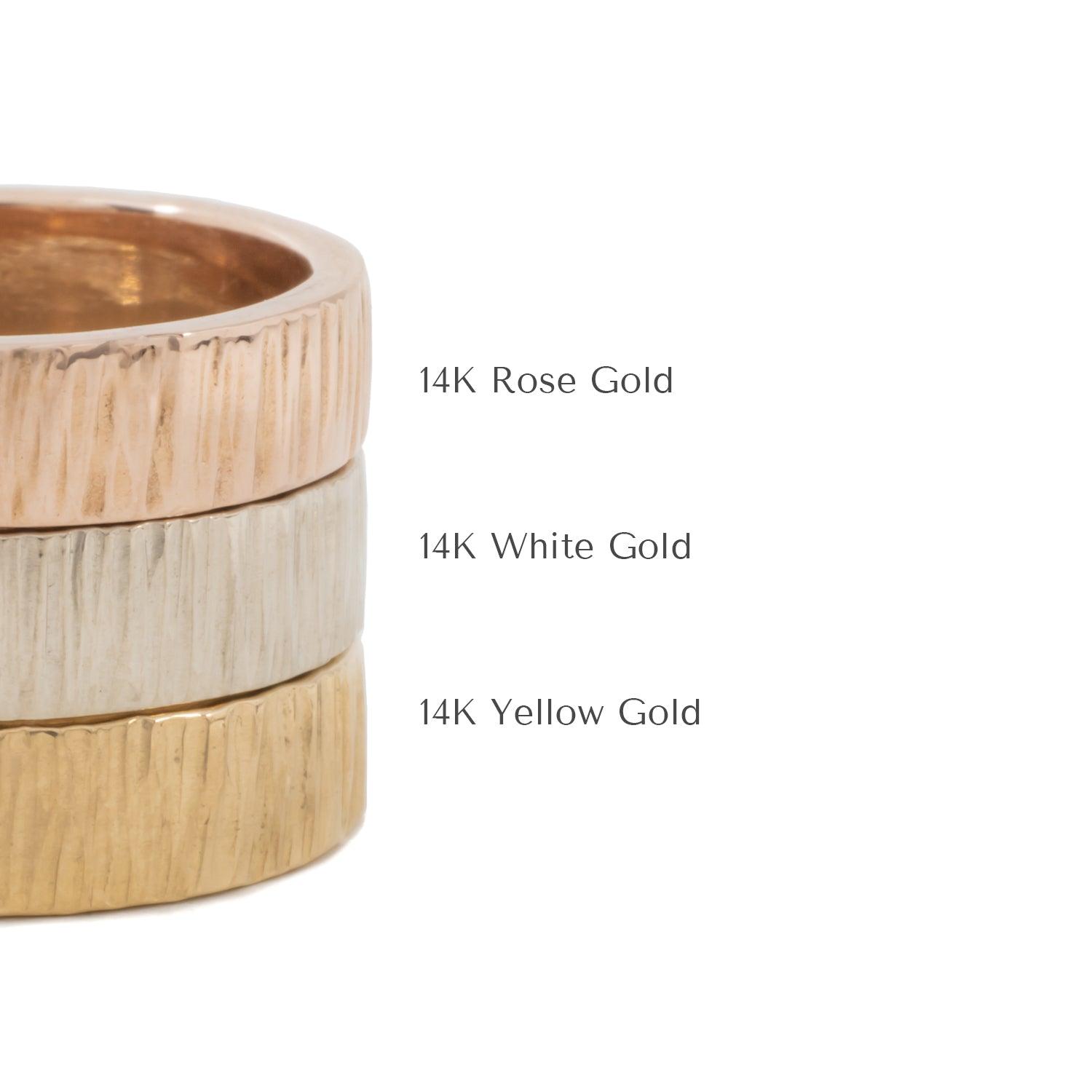 Bark 4mm 14k gold wedding band - Kat Cadegan Jewellery