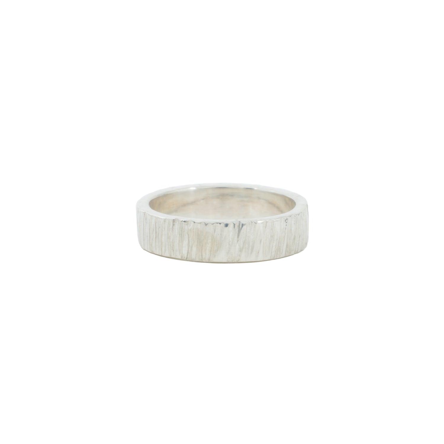 Bark 5mm Sterling Silver Band - Kat Cadegan Jewellery