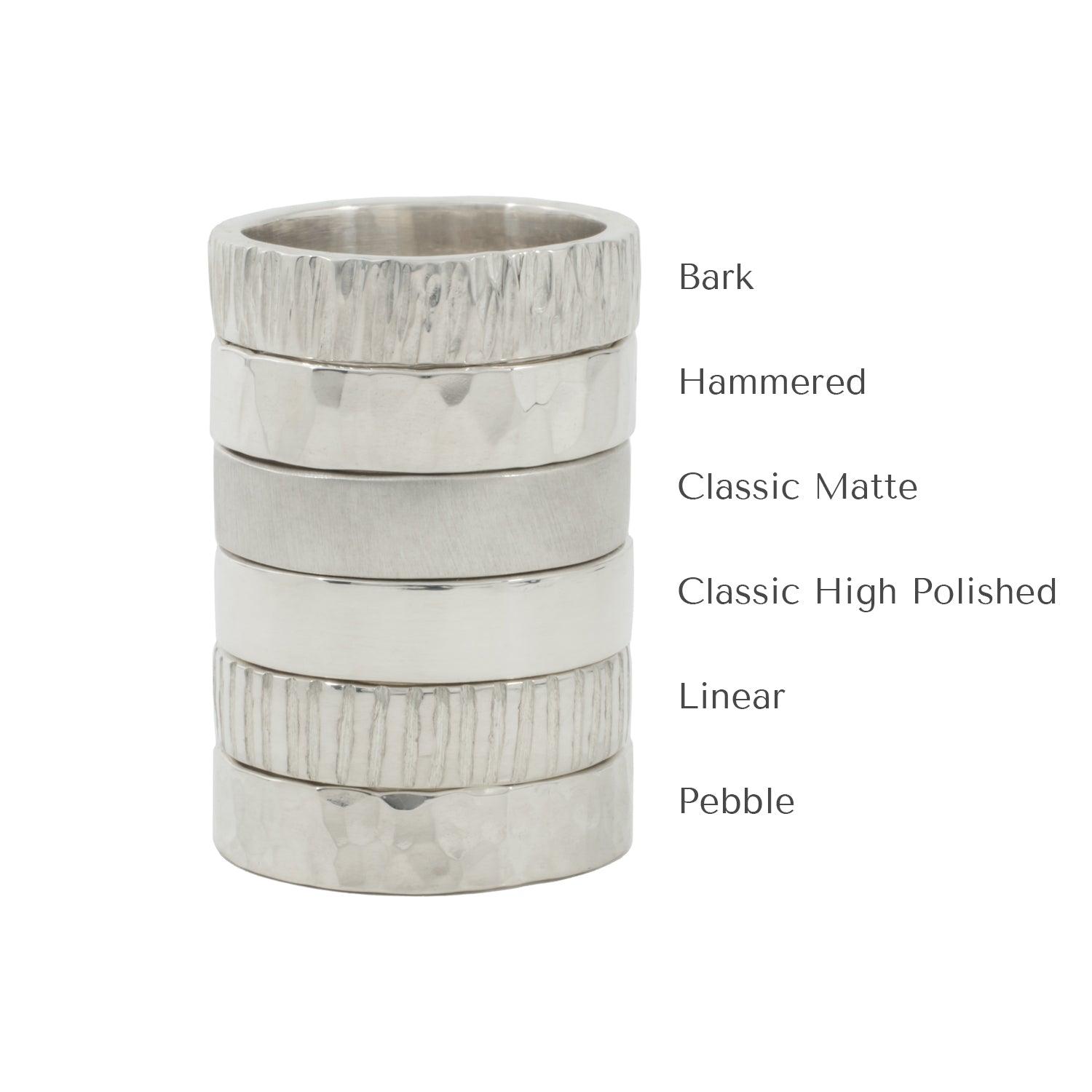 Bark 5mm Sterling Silver Band - Kat Cadegan Jewellery