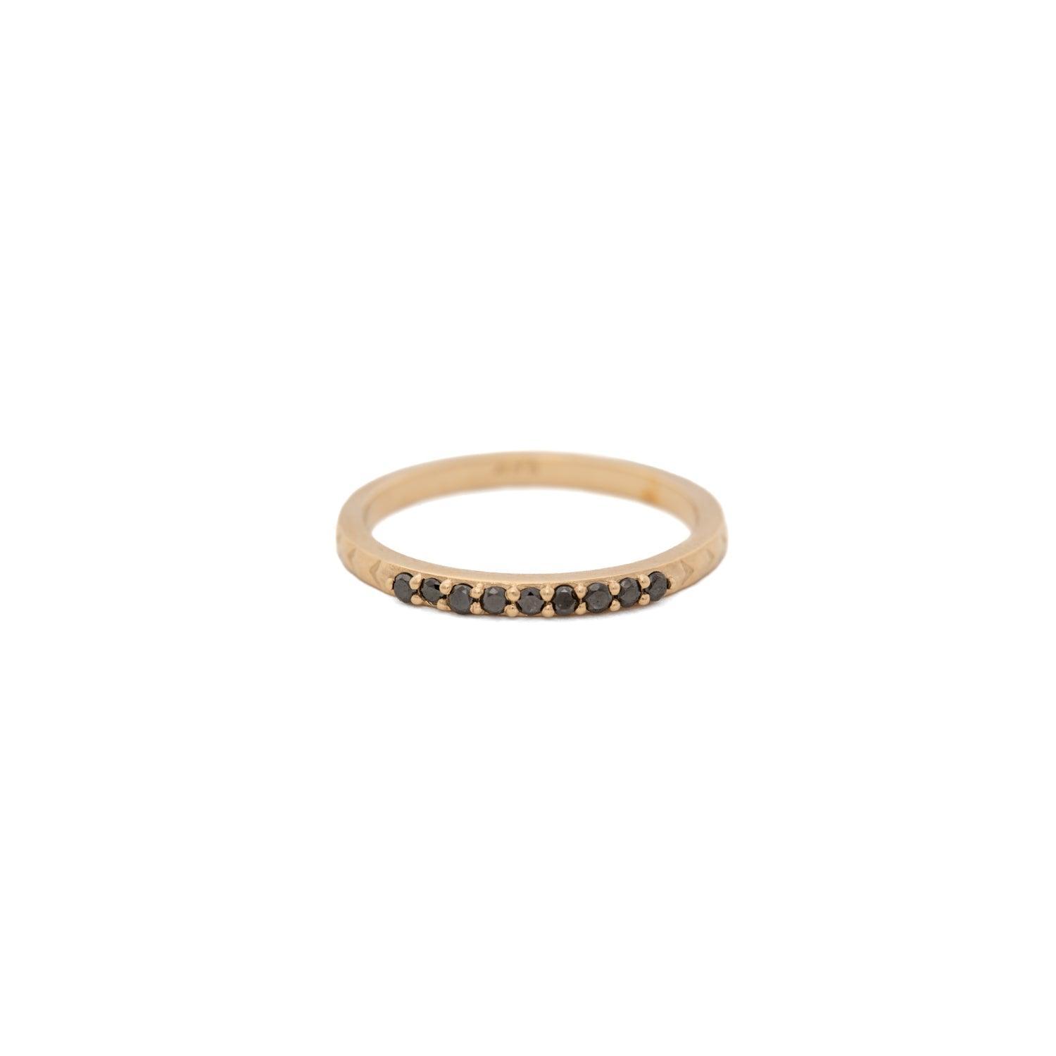 Black Diamond 14k Gold Band - Kat Cadegan Jewellery