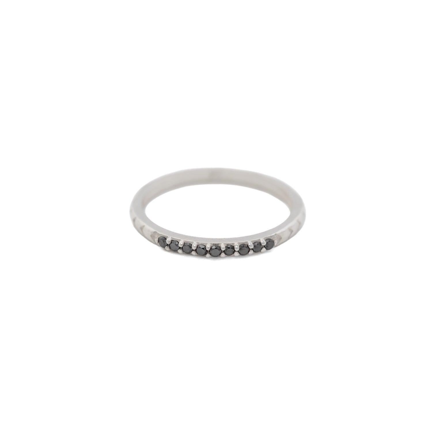 Black Diamond Silver Band - Kat Cadegan Jewellery