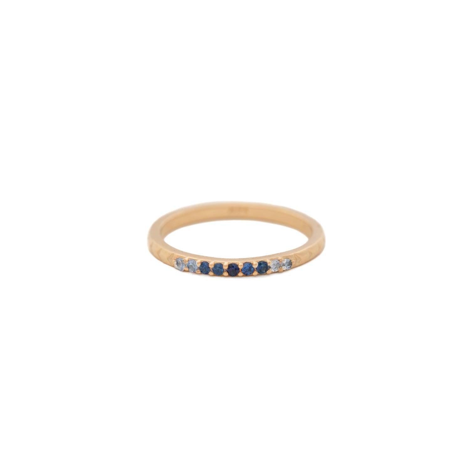 Blue Ombre Sapphire 14k Gold Band - Kat Cadegan Jewellery