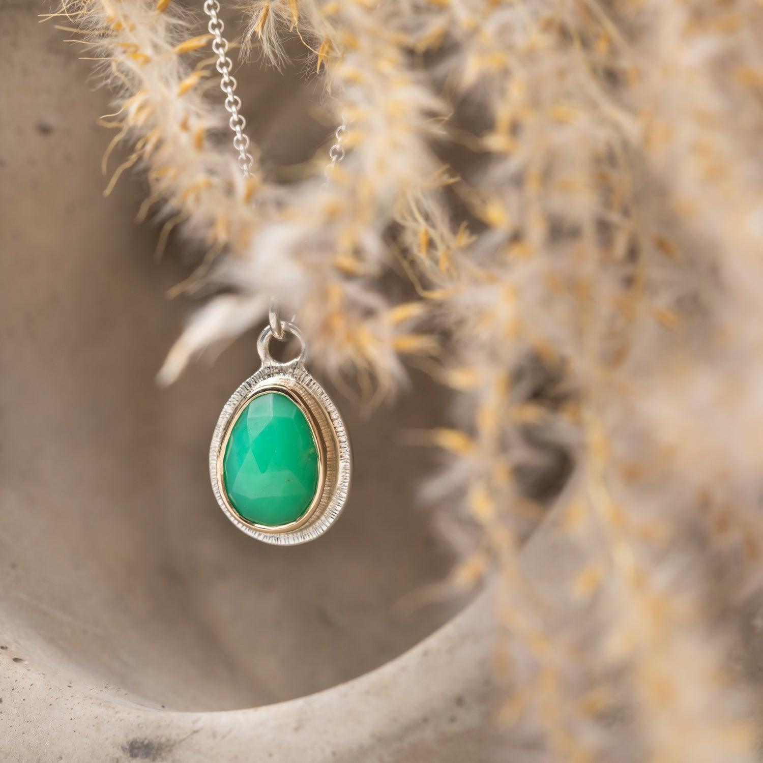 Chelsea - Chrysophrase pendant - Kat Cadegan