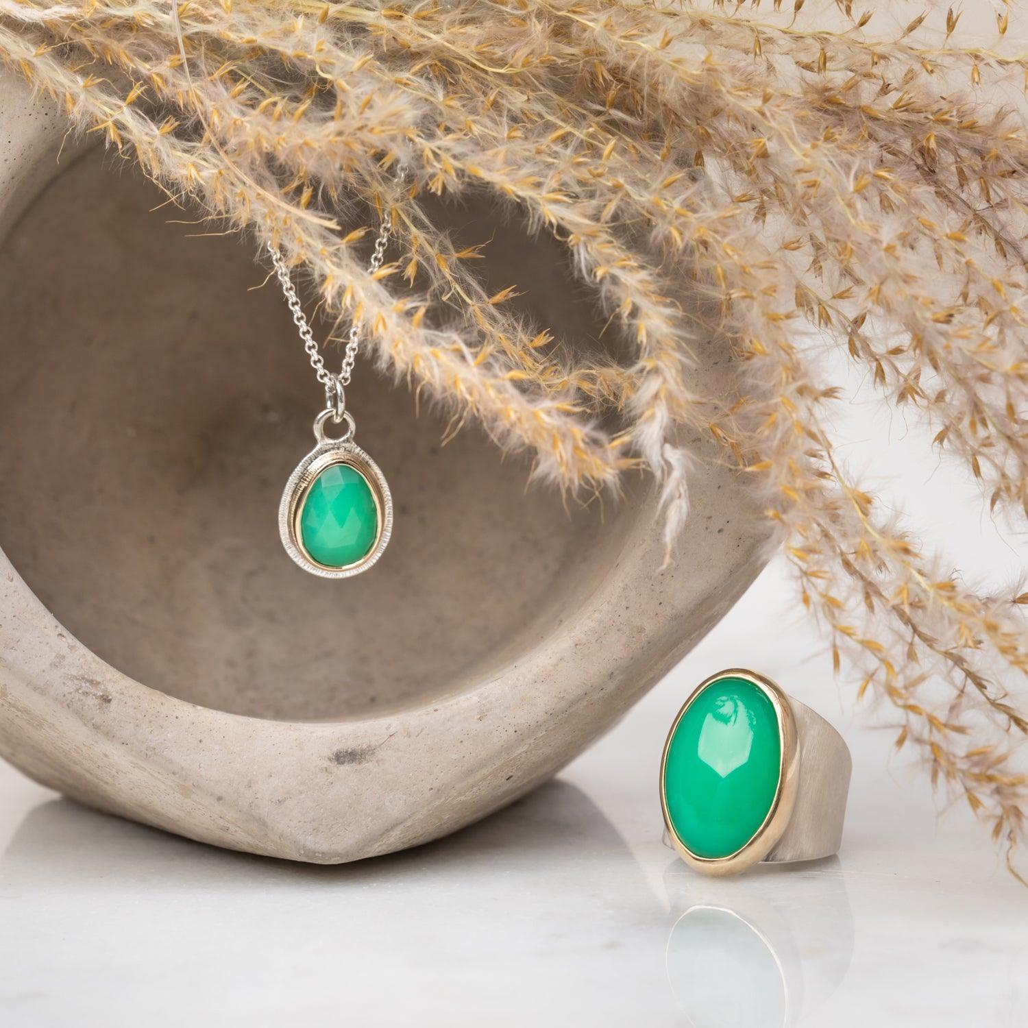 Chelsea - Chrysophrase pendant - Kat Cadegan