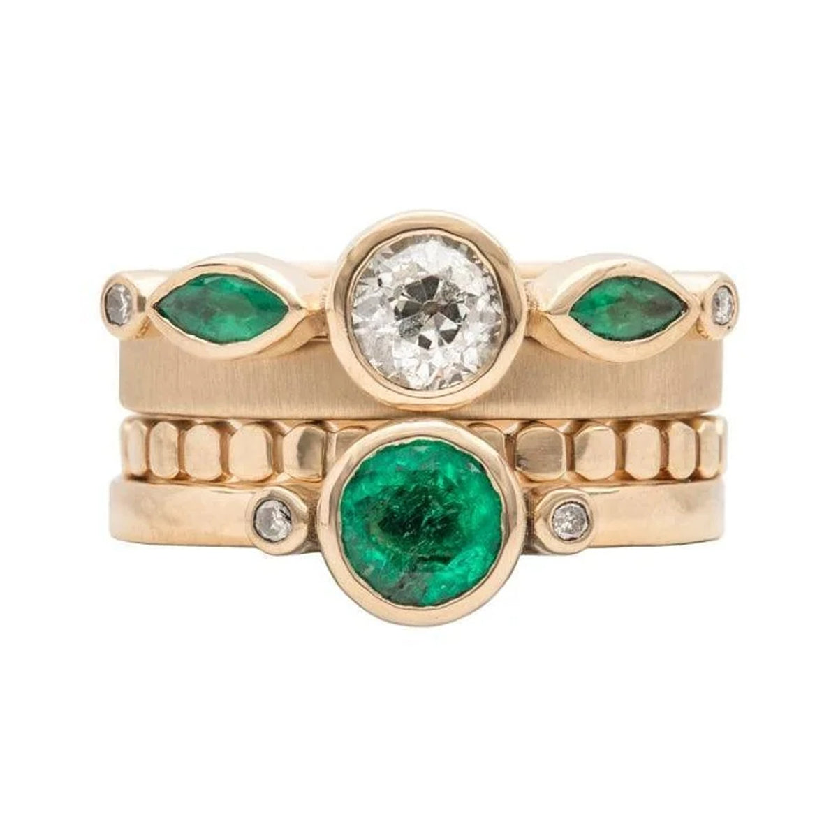 Custom 14k gold stacking rings, photo 1