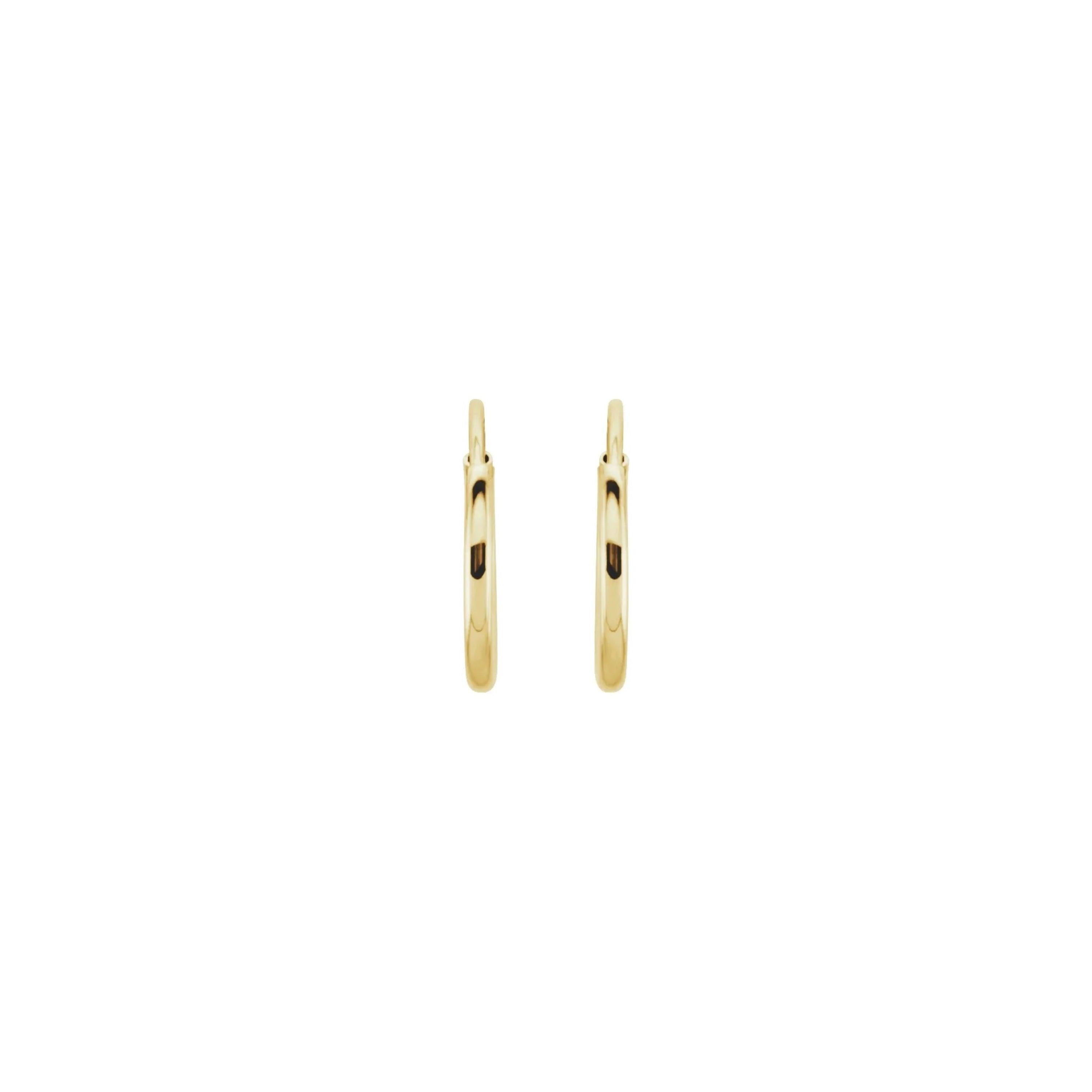 Delicate 10mm 14k gold hoops - Kat Cadegan Jewellery