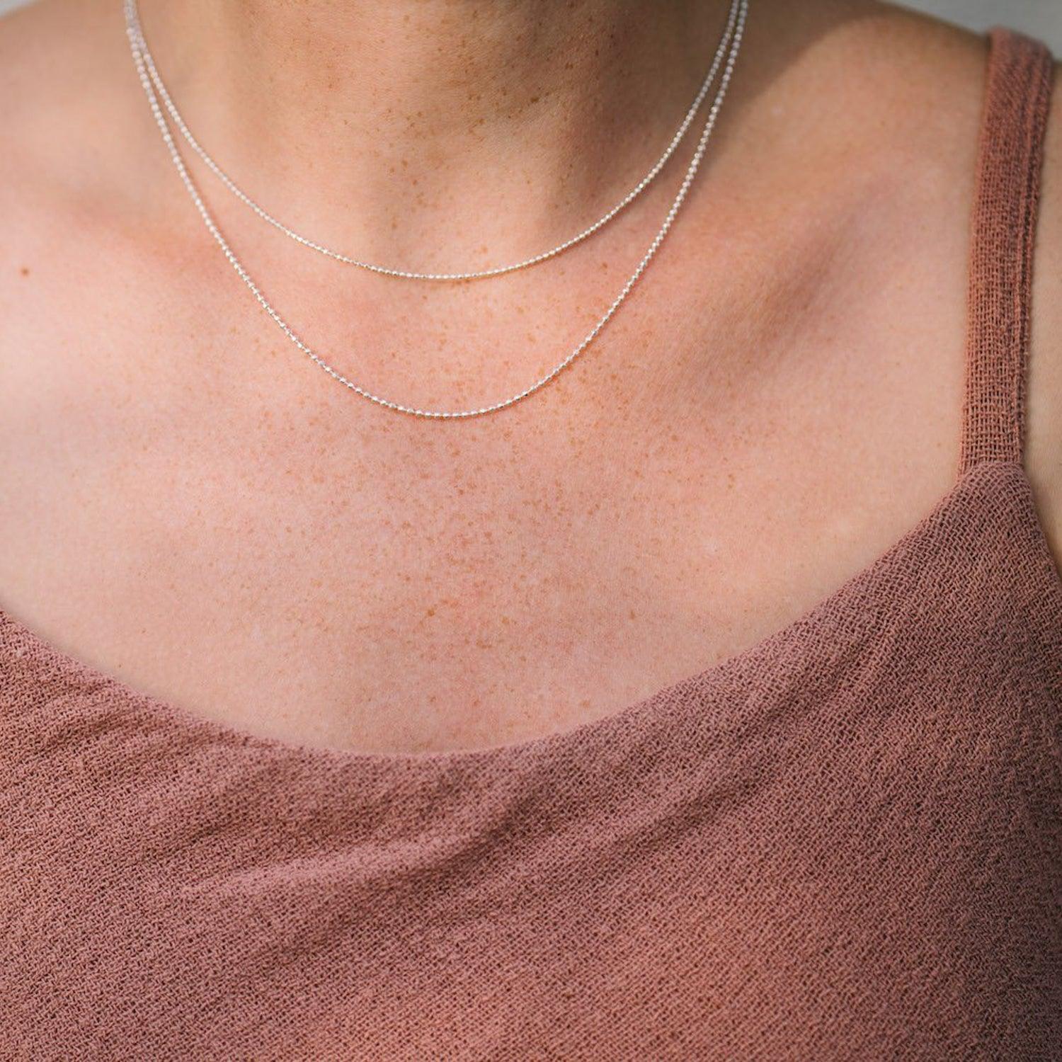 Diamond Cut Bead Silver Chain - Kat Cadegan