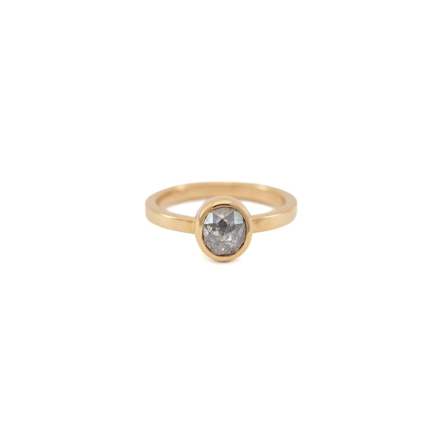 Ellie - Salt & Pepper Diamond Ring - Kat Cadegan