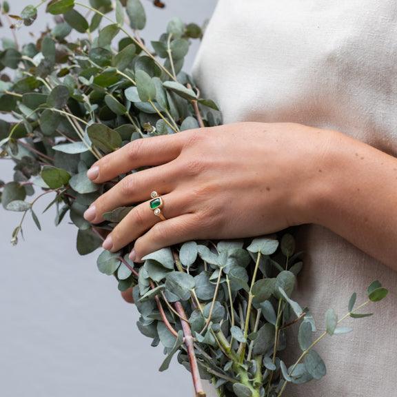 Emerald & Diamond Ring - Kat Cadegan