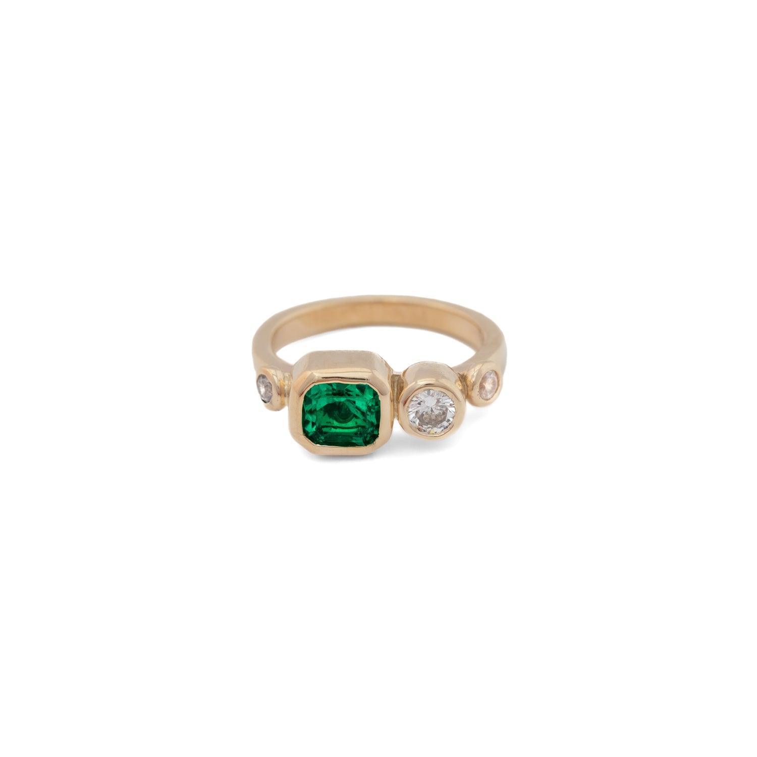 Emerald & Diamond Ring - Kat Cadegan