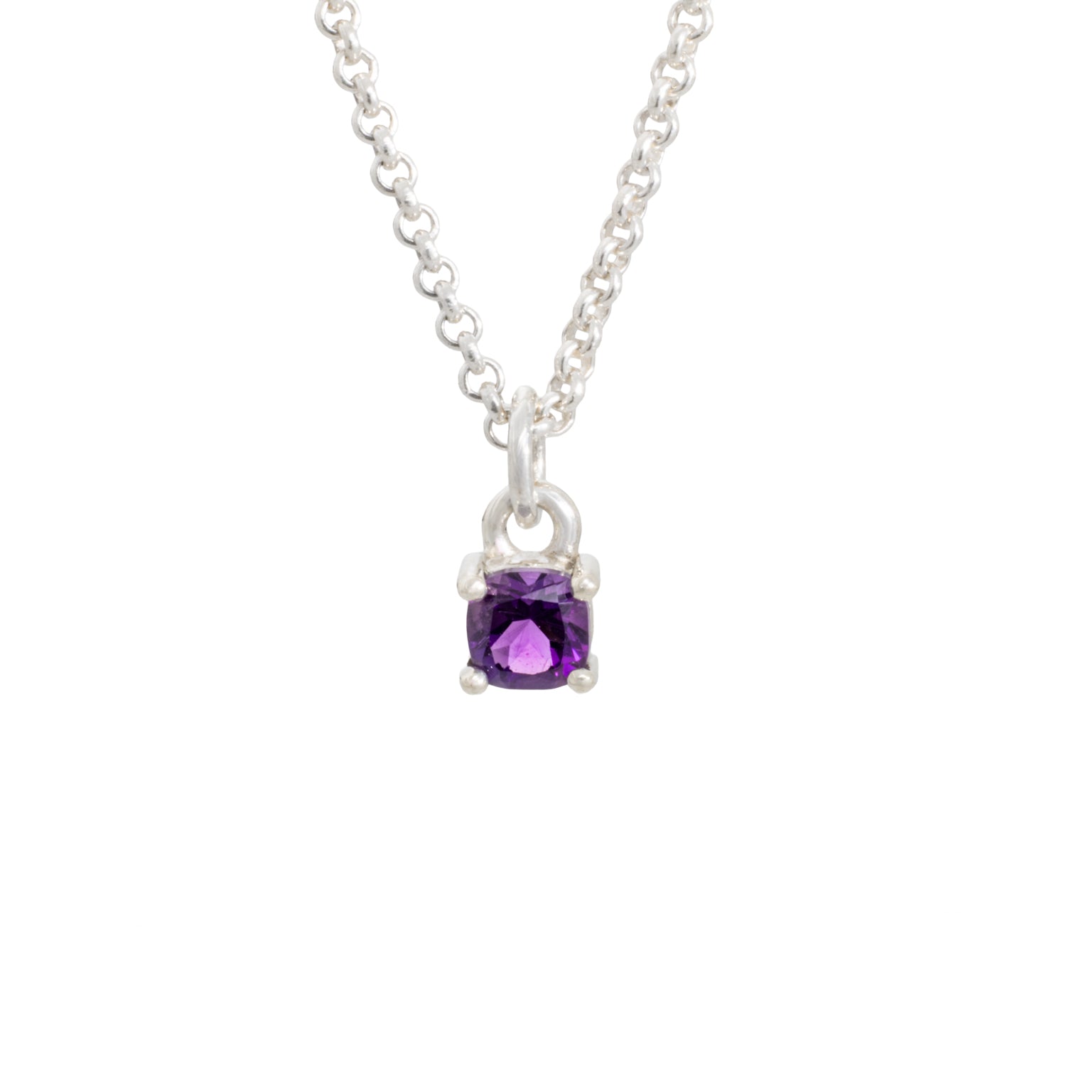 sterling silver birthstone pendant february amethyst