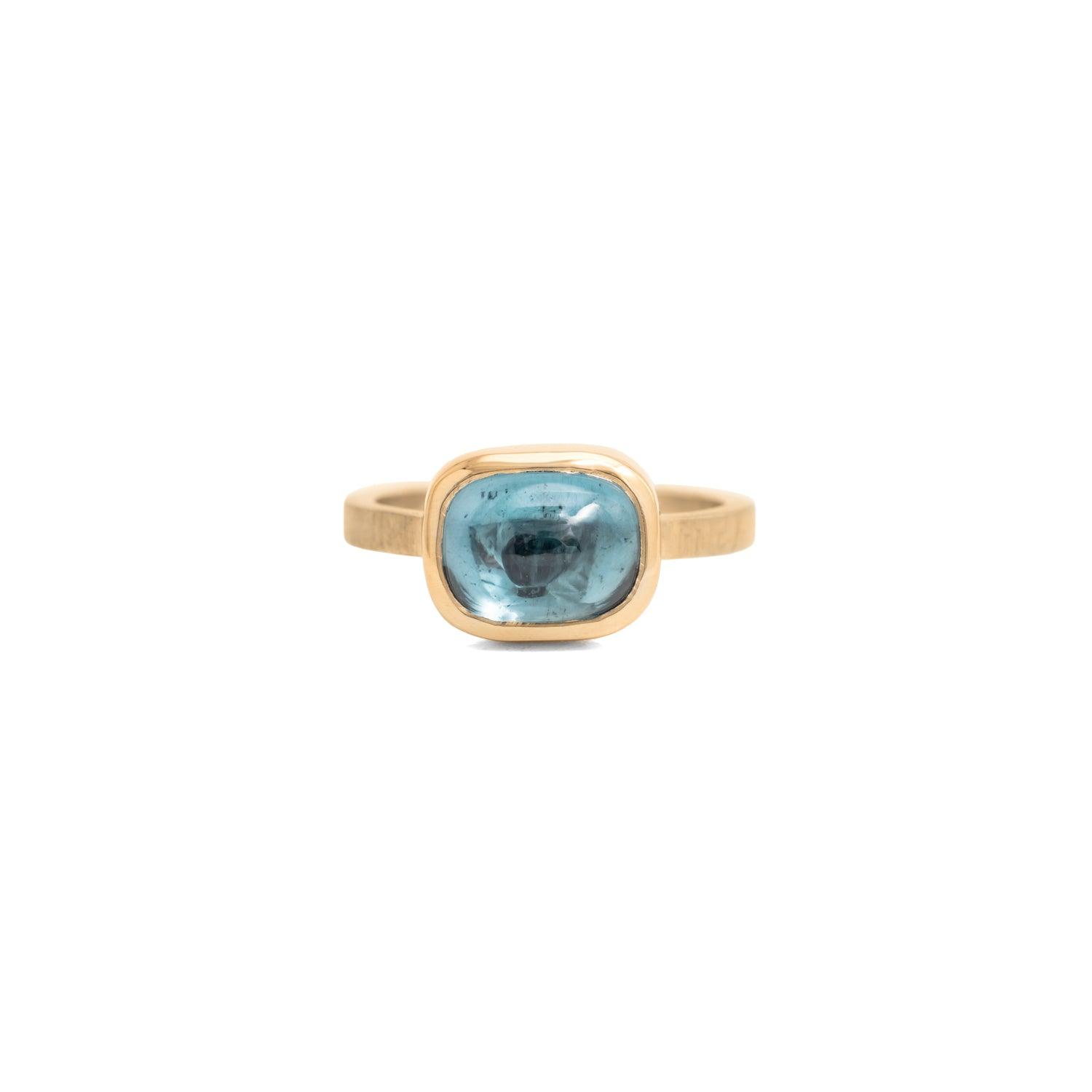 Franny - London Blue 14k Gold ring - Kat Cadegan Jewellery