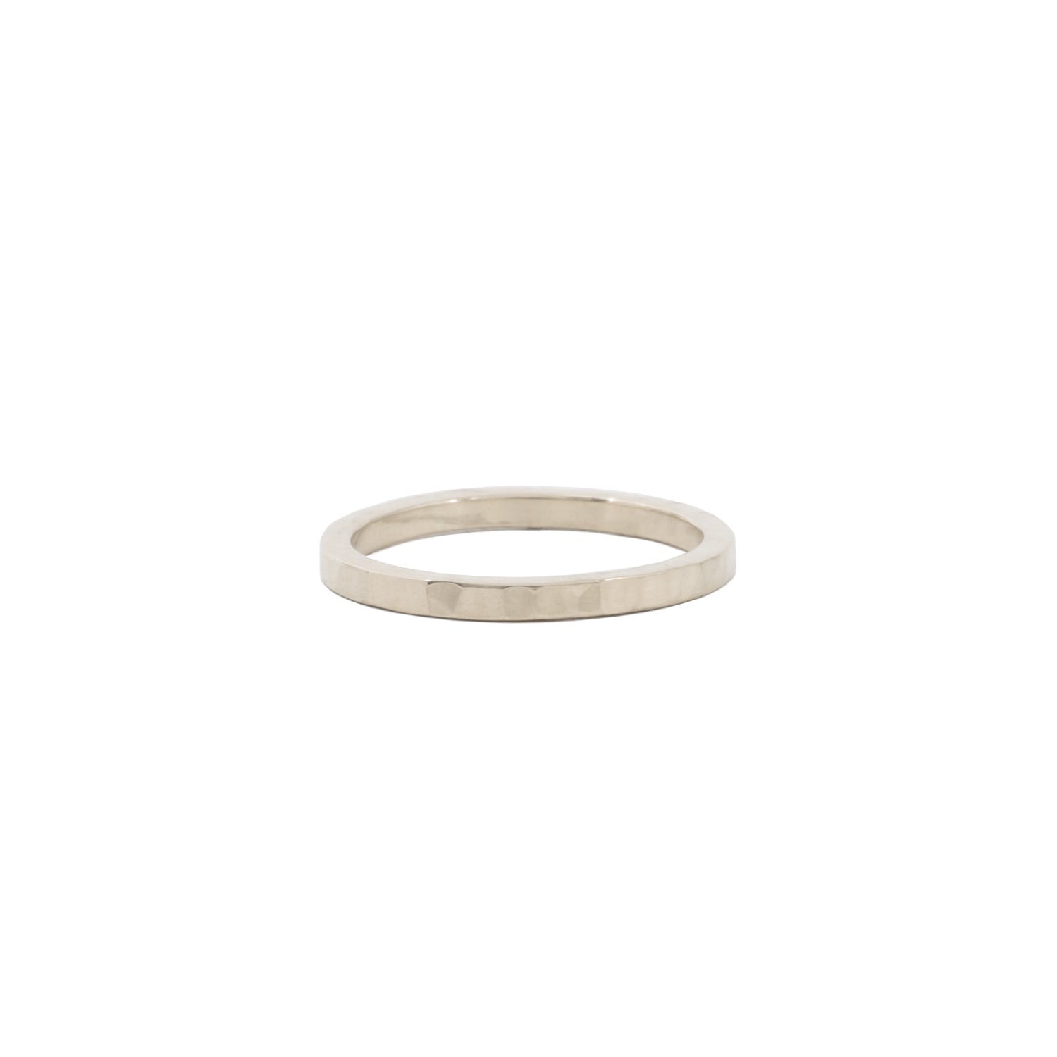 Hammered 2mm gold wedding band - Kat Cadegan Jewellery