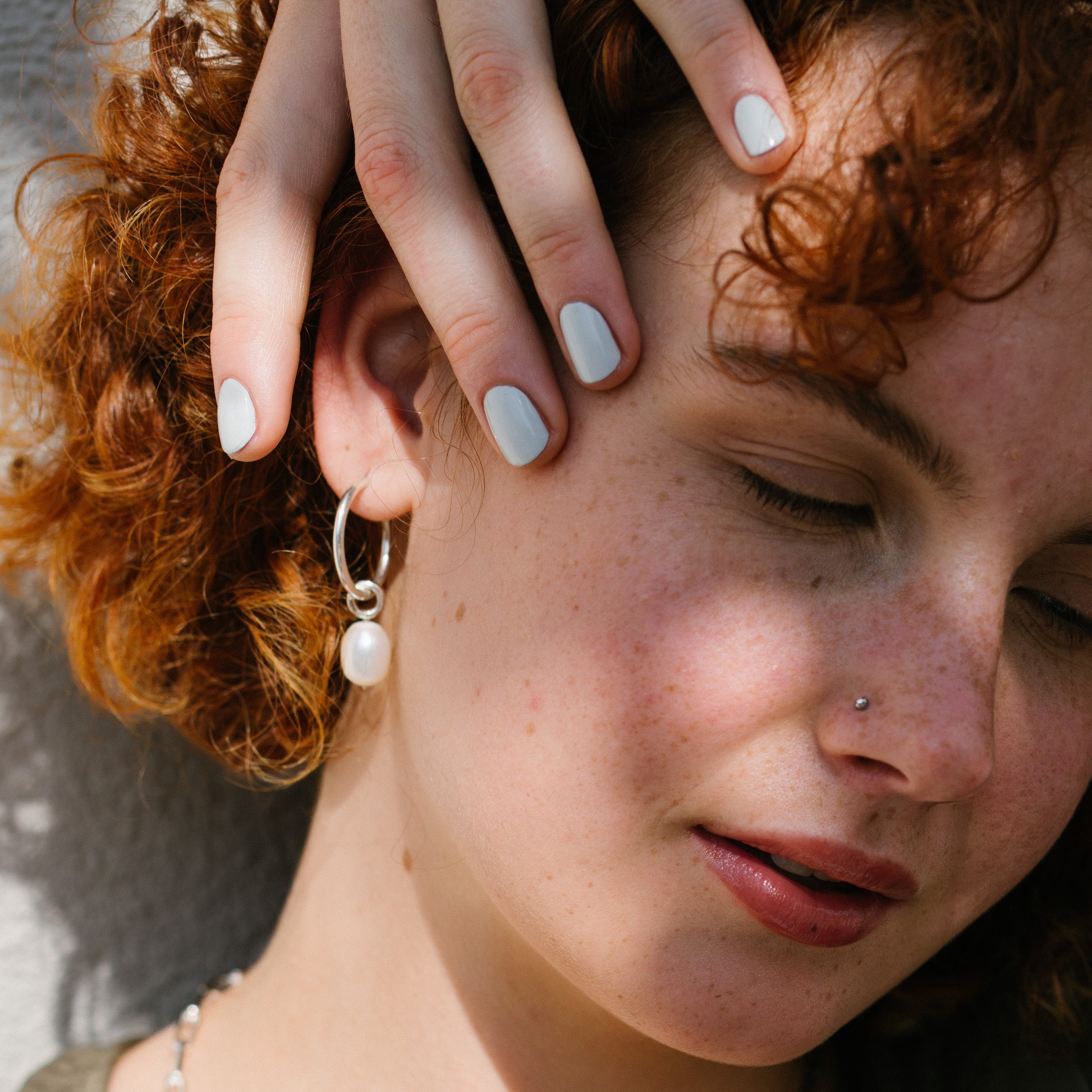 Kat Cadegan Jewellery - Bella Donna Pearls - Silver Hoops.