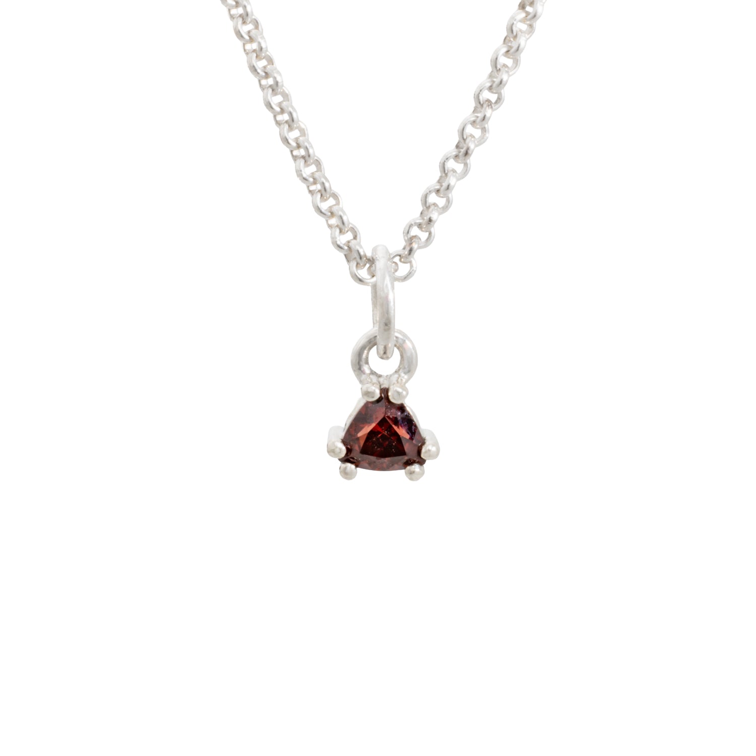 sterling silver birthstone pendant january garnet