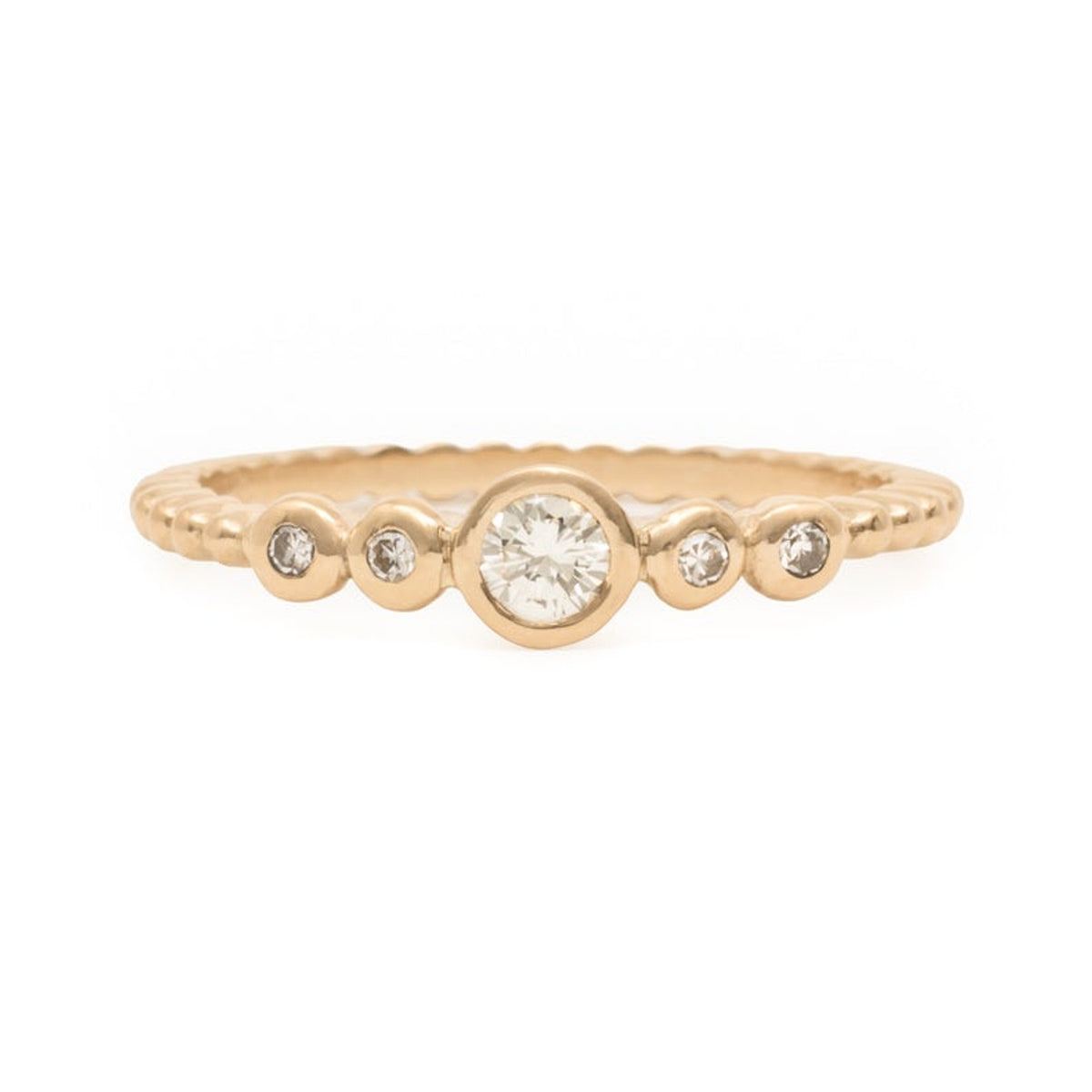Jordan yellow gold beaded Betty ring - Kat Cadegan