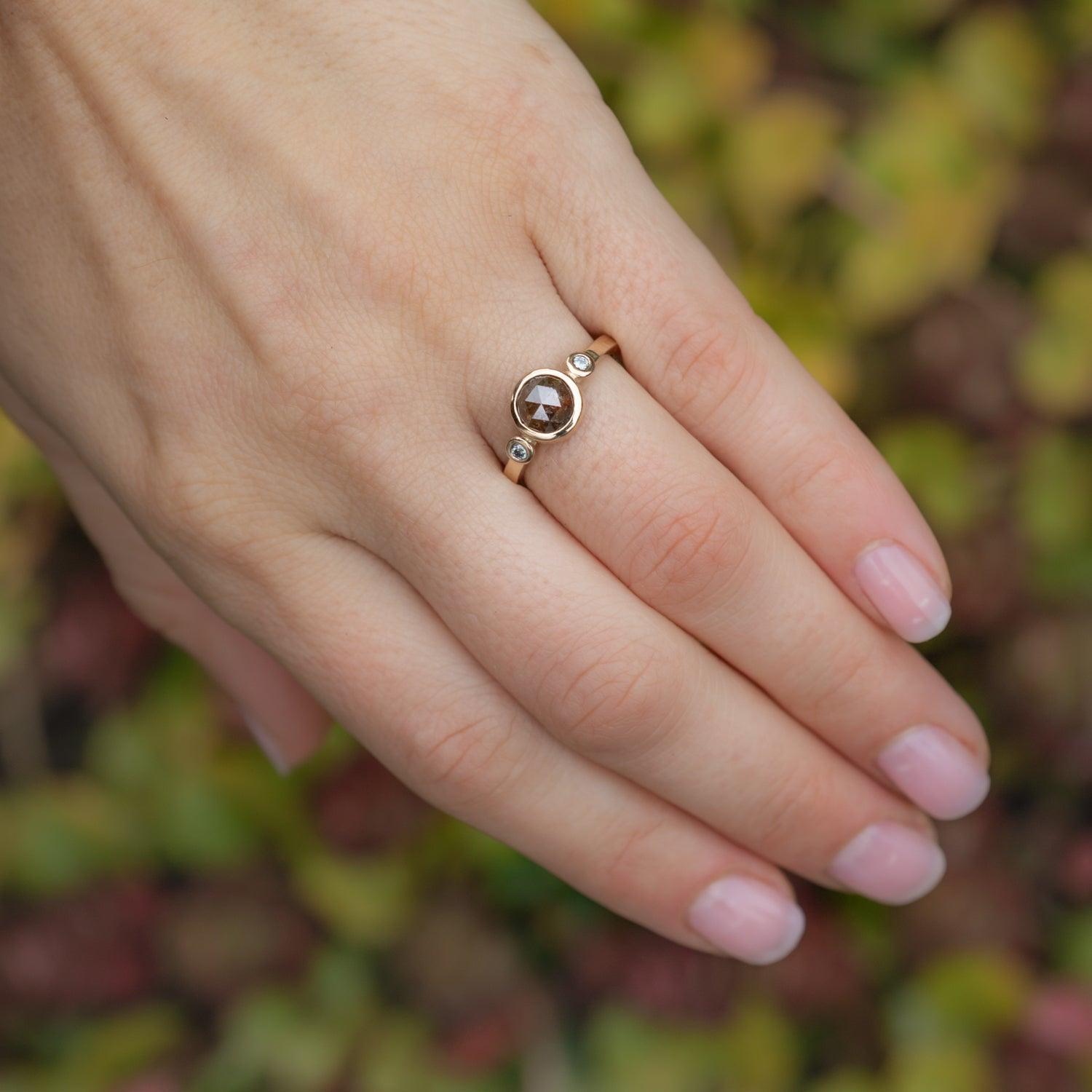 Kendra - Cognac Diamond Ring - Kat Cadegan