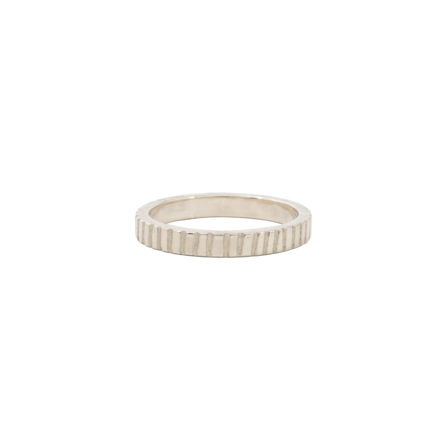 Linear 3mm Sterling Silver Band - Kat Cadegan Jewellery