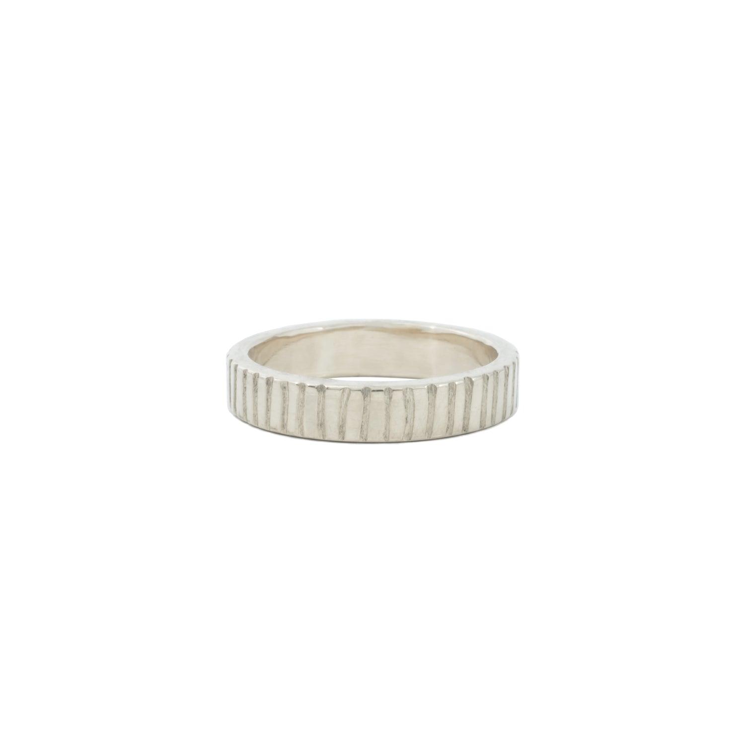 Linear 4mm Sterling Silver Band - Kat Cadegan Jewellery