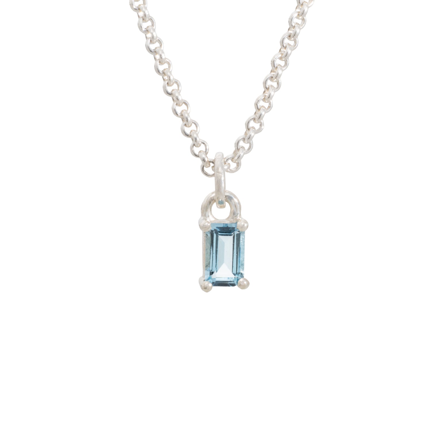 sterling silver birthstone pendant march aquamarine