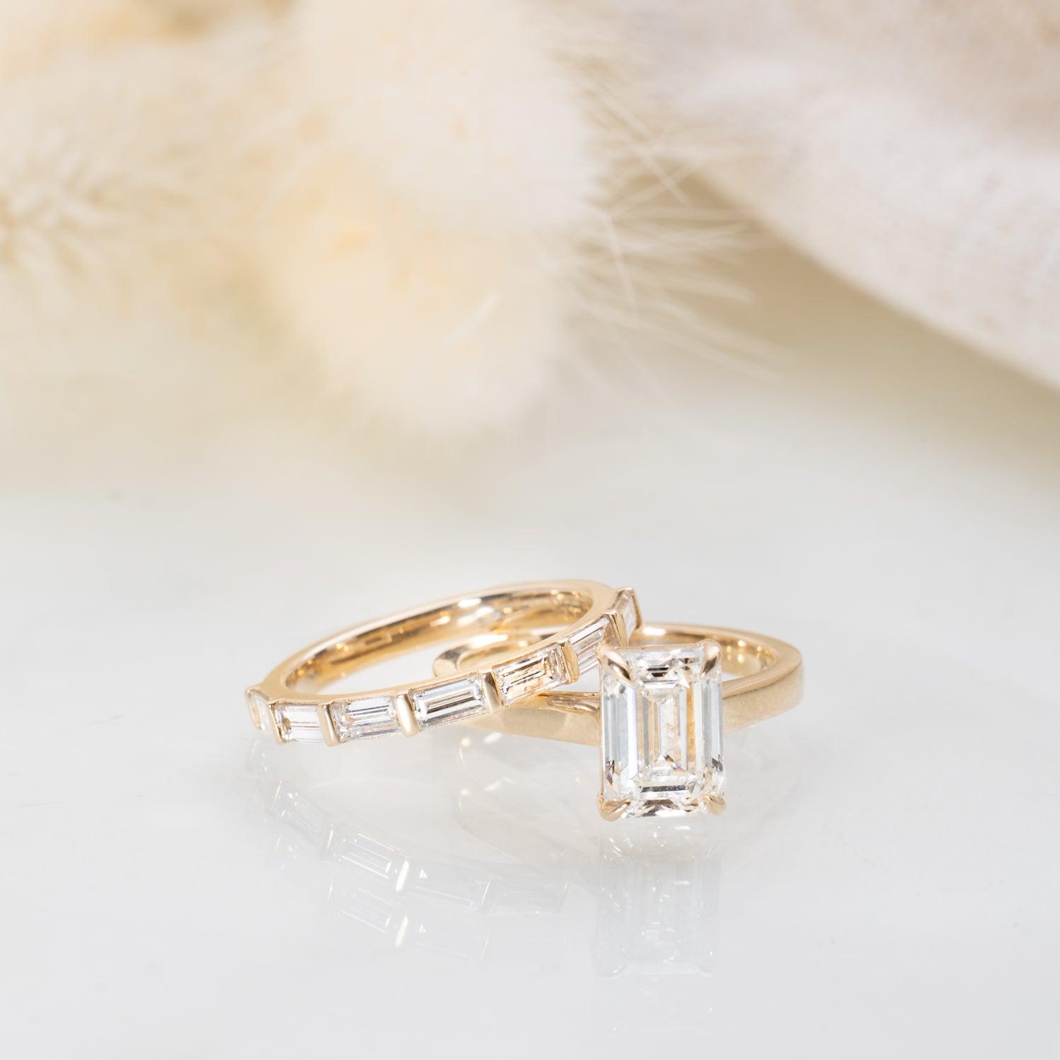 Matilda - Baguette Lab diamond ring - Kat Cadegan Jewellery