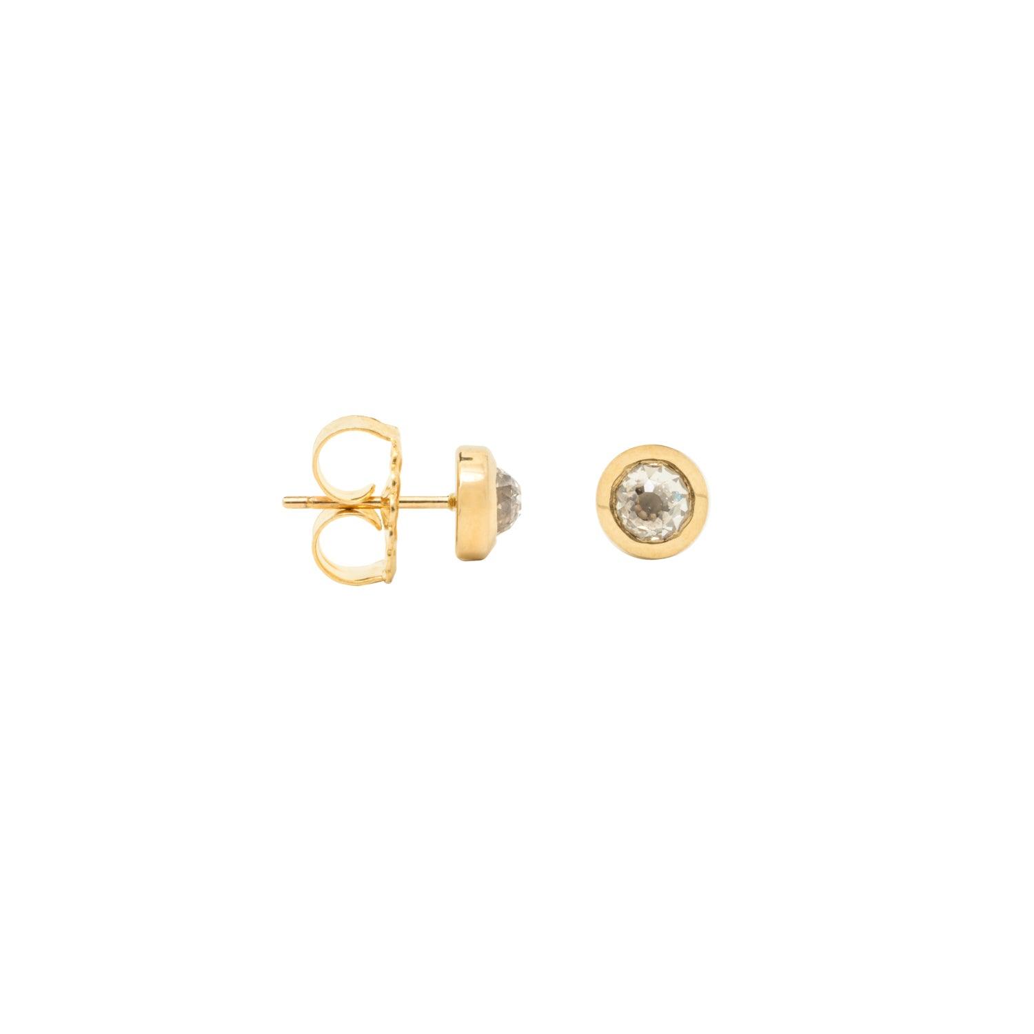 Nur - Champagne diamond studs - Kat Cadegan Jewellery