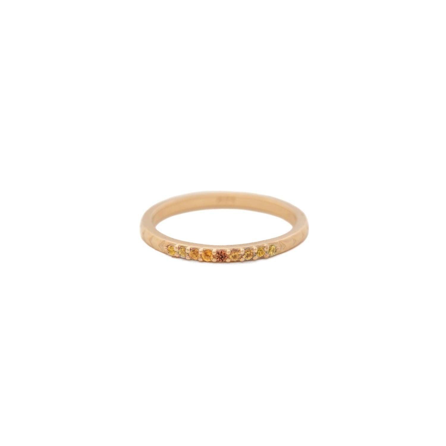Orange Ombre Sapphire 14k Gold Band - Kat Cadegan Jewellery