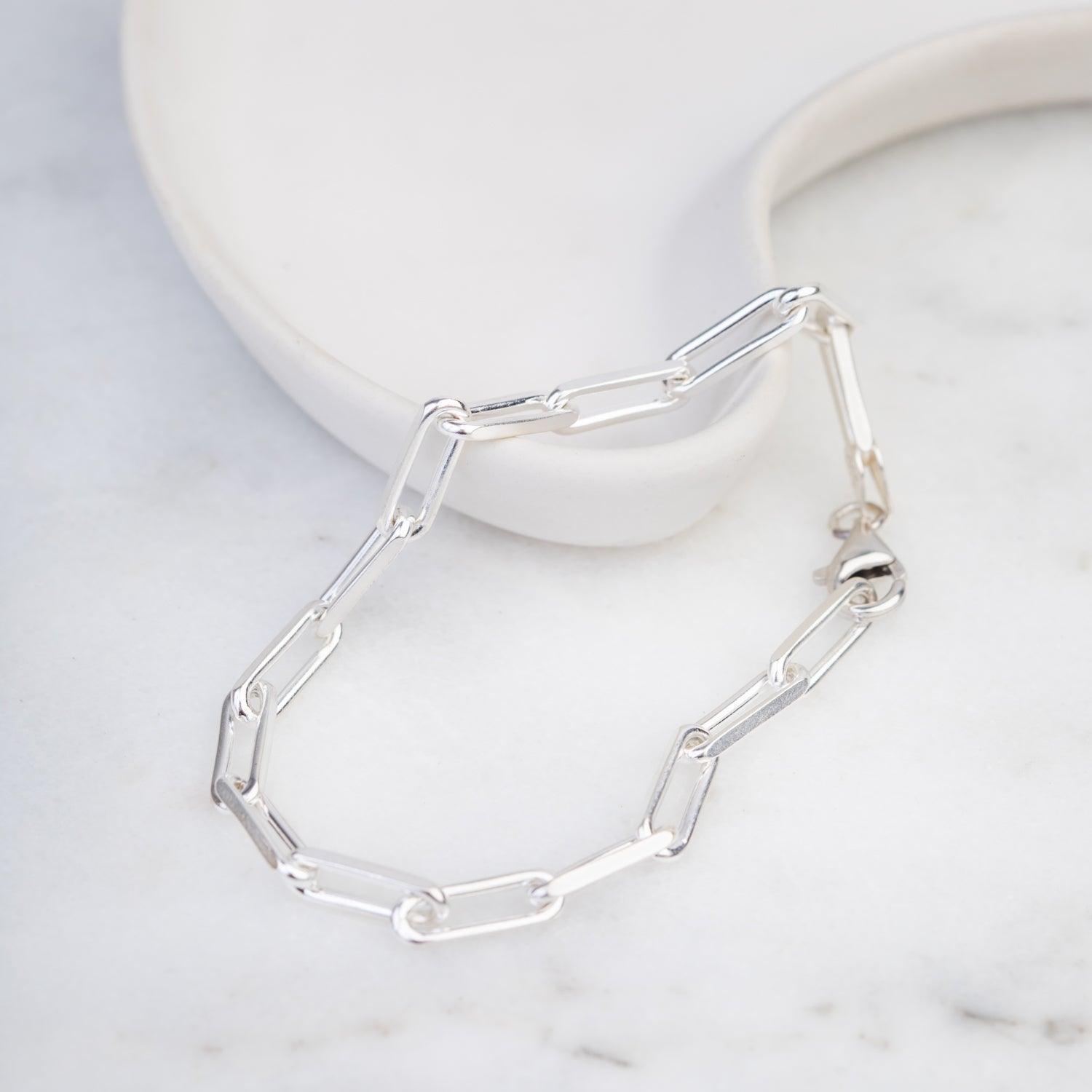 Paperclip Diamond Cut Bracelet - Kat Cadegan