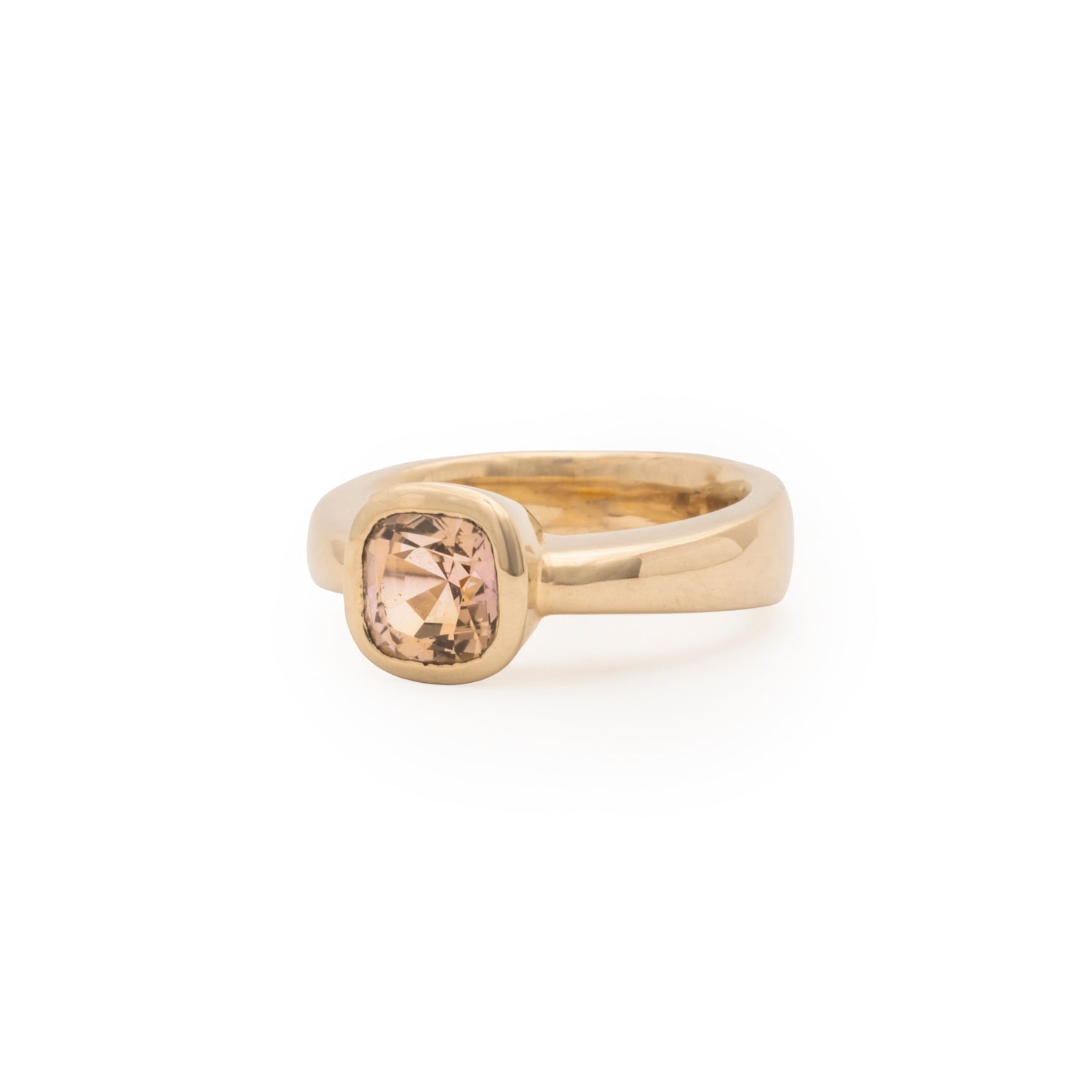 Kat Cadegan - Georgia Ring - Ready to Ship - Peach Tourmaline - 14k gold