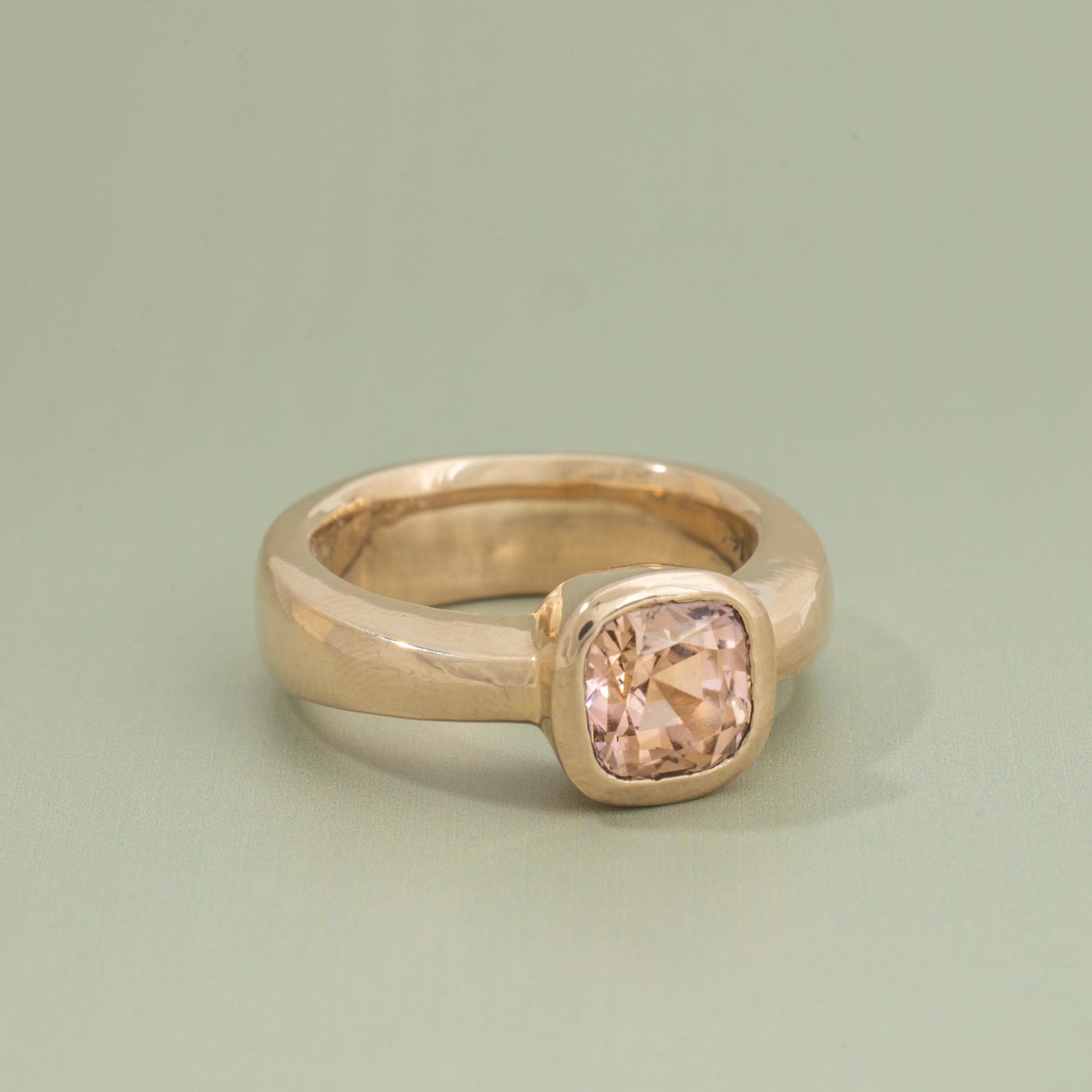 Kat Cadegan - Georgia Ring - Ready to Ship - Peach Tourmaline - 14k gold