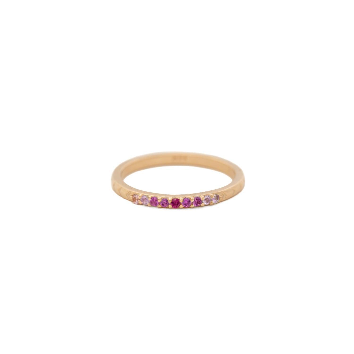 Pink Ombre Sapphire 14k Gold Band - Kat Cadegan Jewellery